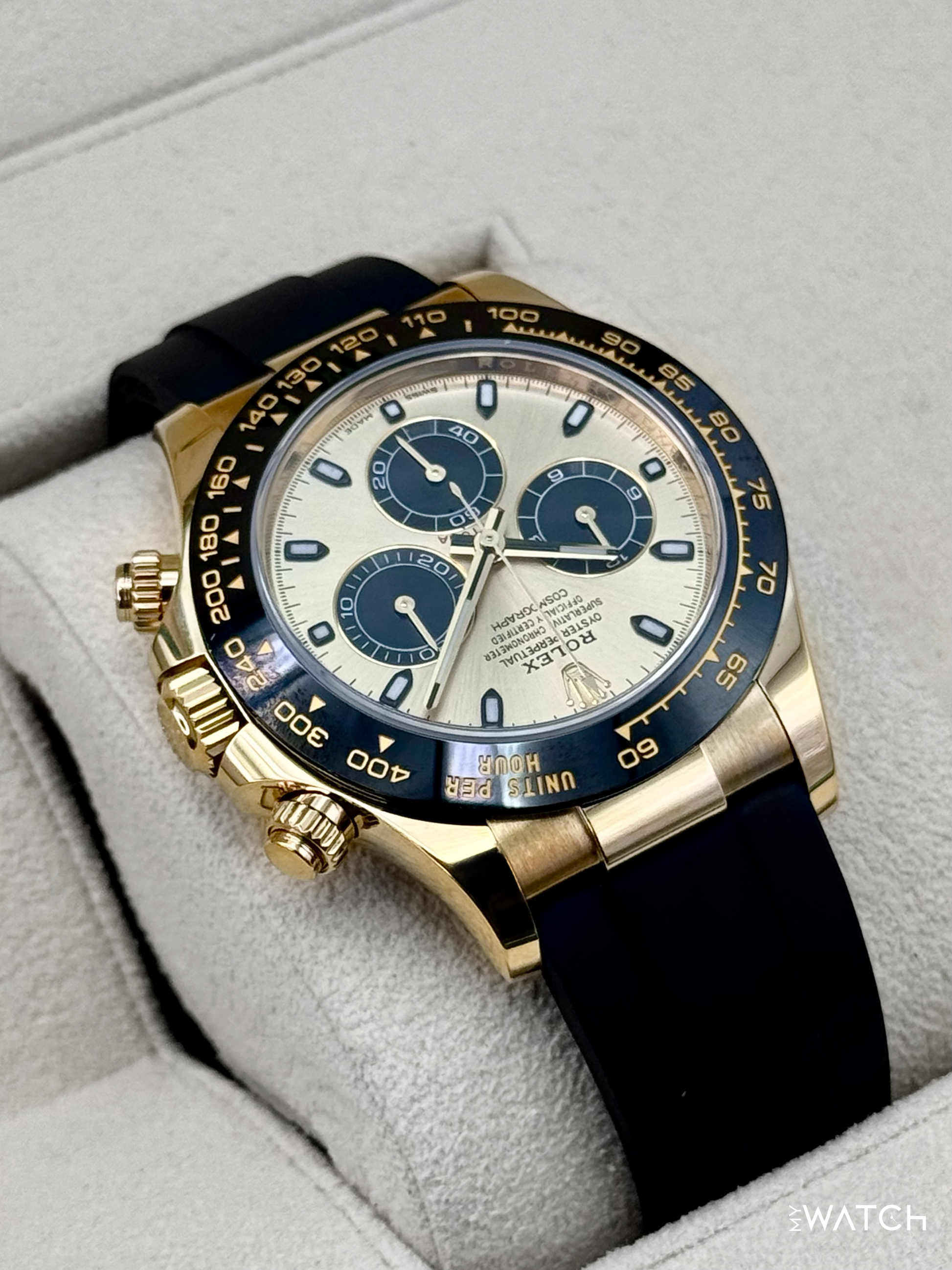 2023 Rolex Daytona 40mm 116518LN 18K Yellow Gold Oysterflex Champagne Dial - MyWatchLLC