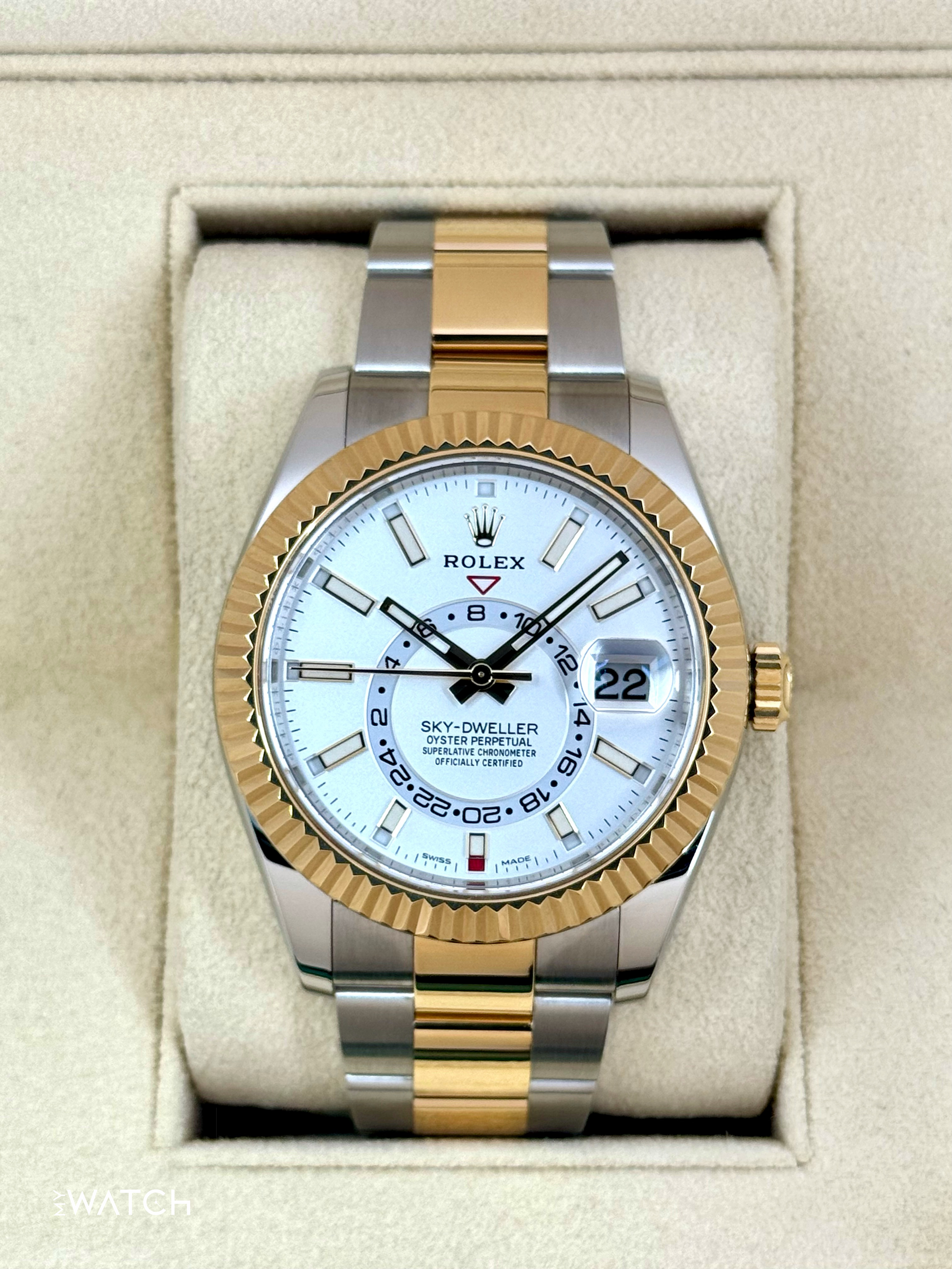 2022 Rolex Sky-Dweller 42mm 326933 Two-Tone Oyster White Dial - MyWatchLLC