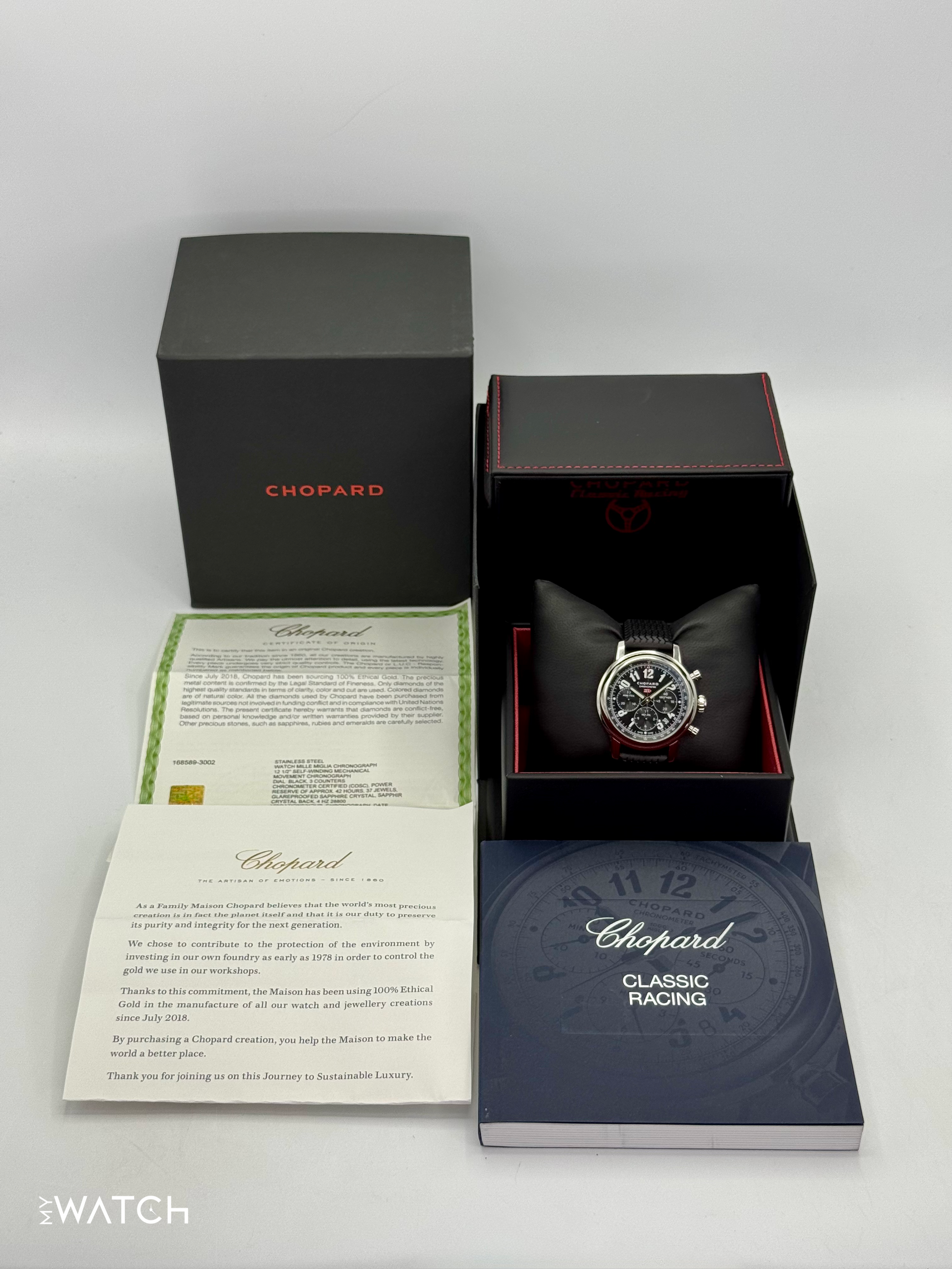 2023 Chopard Mille Miglia Chronograph 42mm 168589-3002 Black Dial - MyWatchLLC