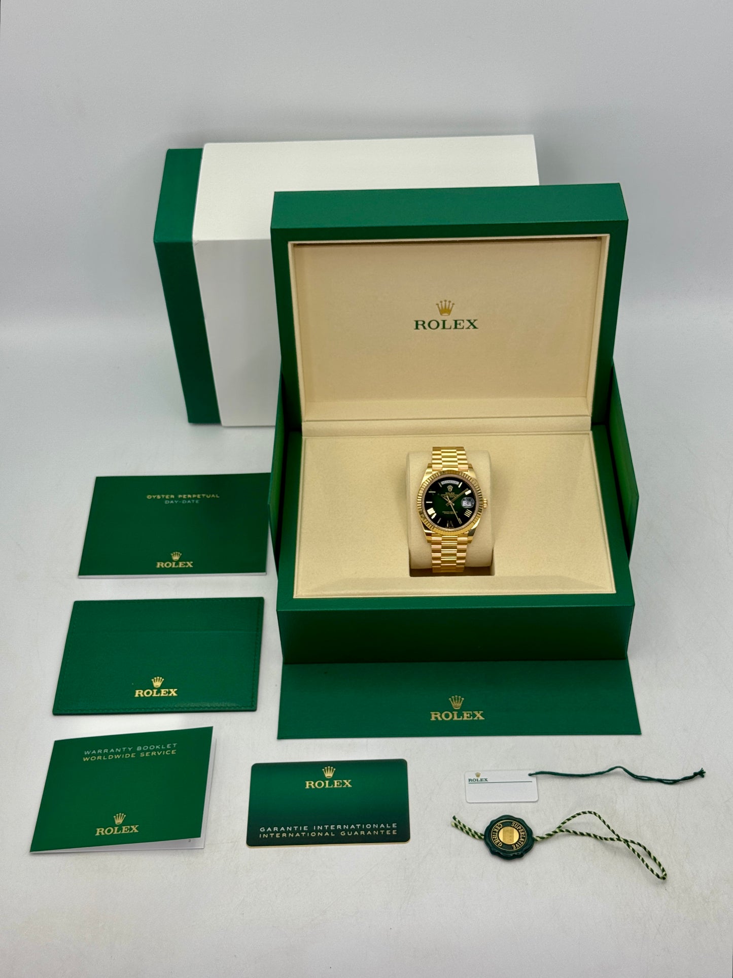 NEW 2026 Rolex Day-Date 40mm 228238 Presidential Green Ombre Dial
