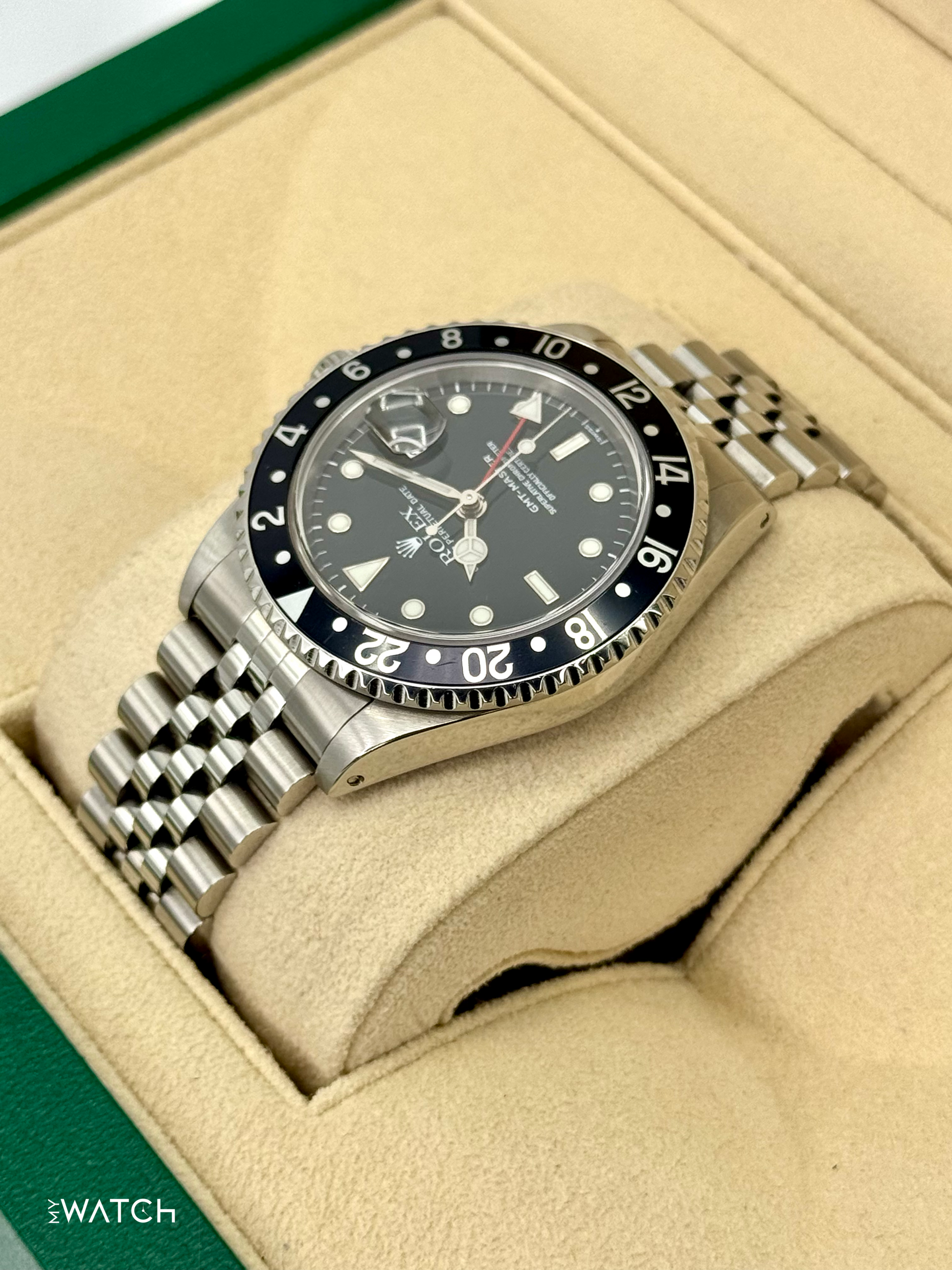 1999 Rolex GMT-Master 40mm 16700 Stainless Steel Jubilee Black Dial (BOTH BRACELETS) - MyWatchLLC