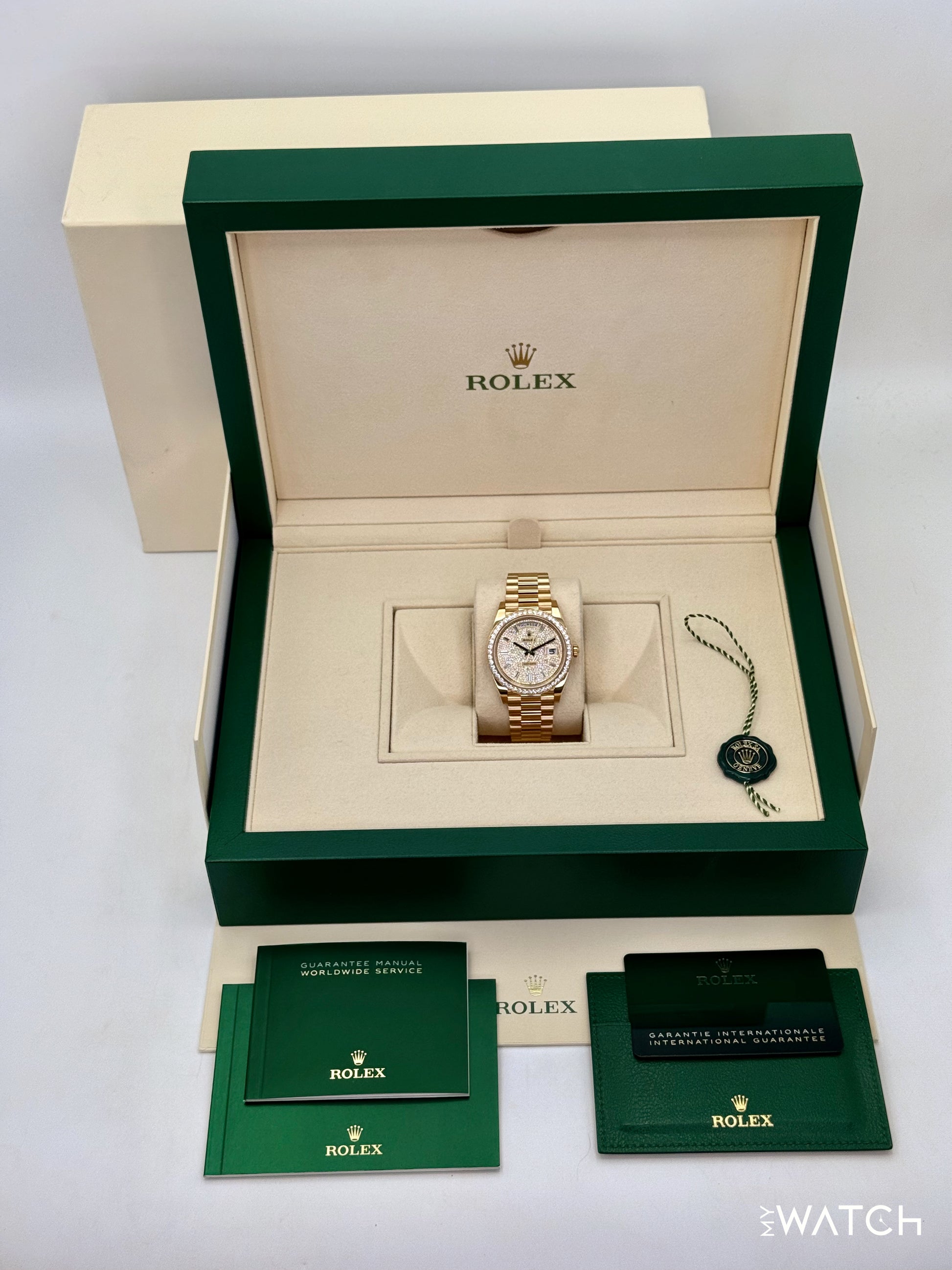 2024 Rolex Day-Date 40mm 228348RBR Diamond Paved Dial - MyWatchLLC