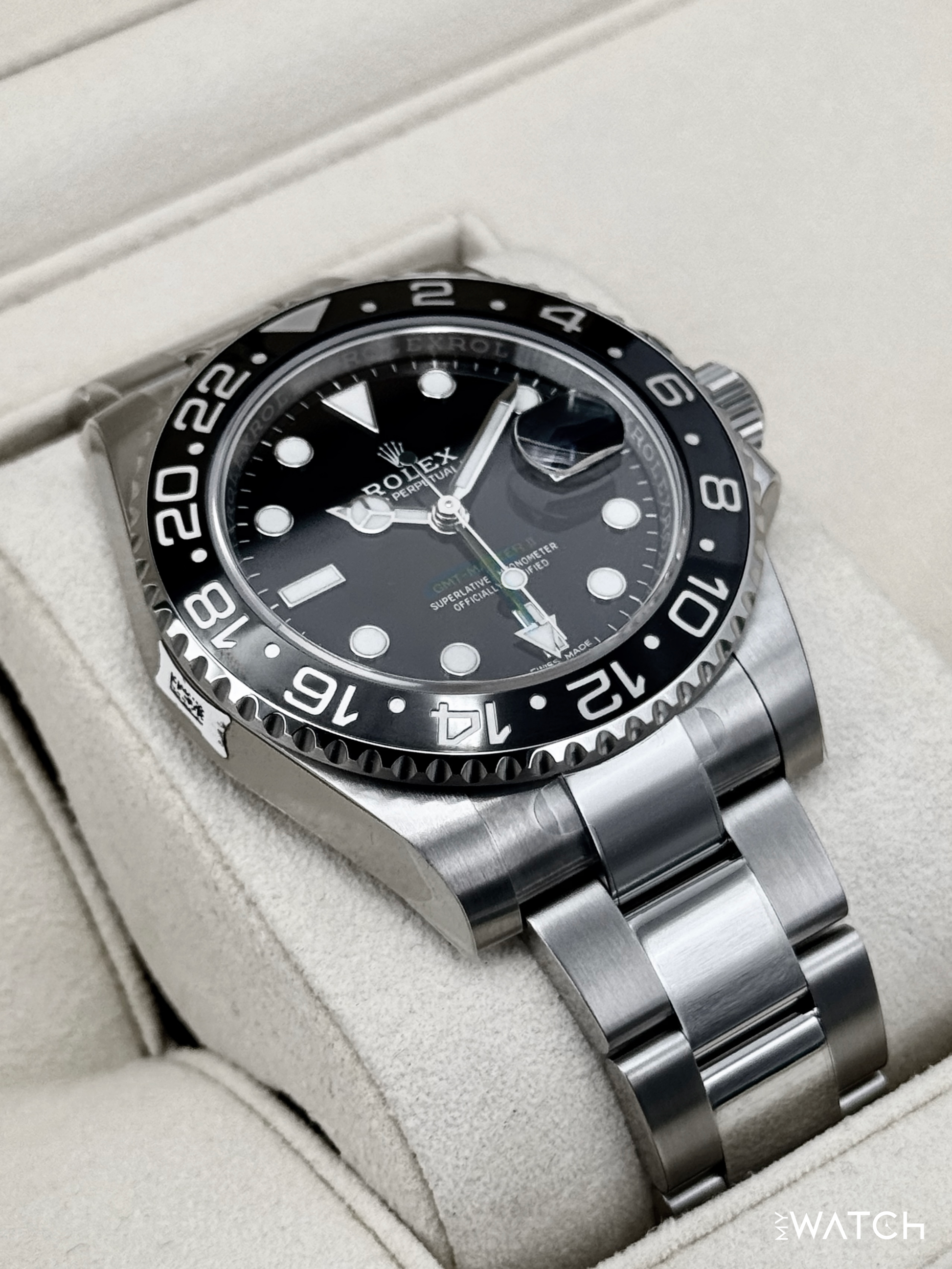 NEW OLD STOCK 2019 Rolex GMT-Master II 40mm 116710LN Stainless Steel Black Dial (STICKERED) - MyWatchLLC