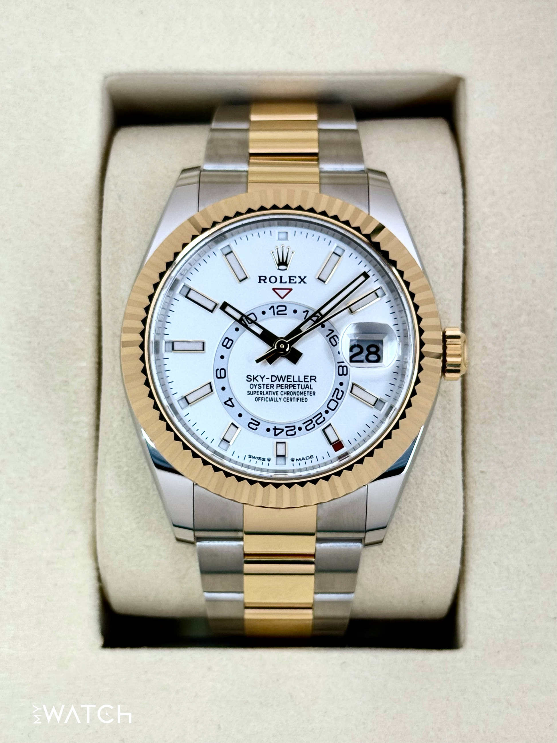 NEW 2025 Rolex Sky-Dweller 42mm 336933 Oyster White Dial - MyWatchLLC