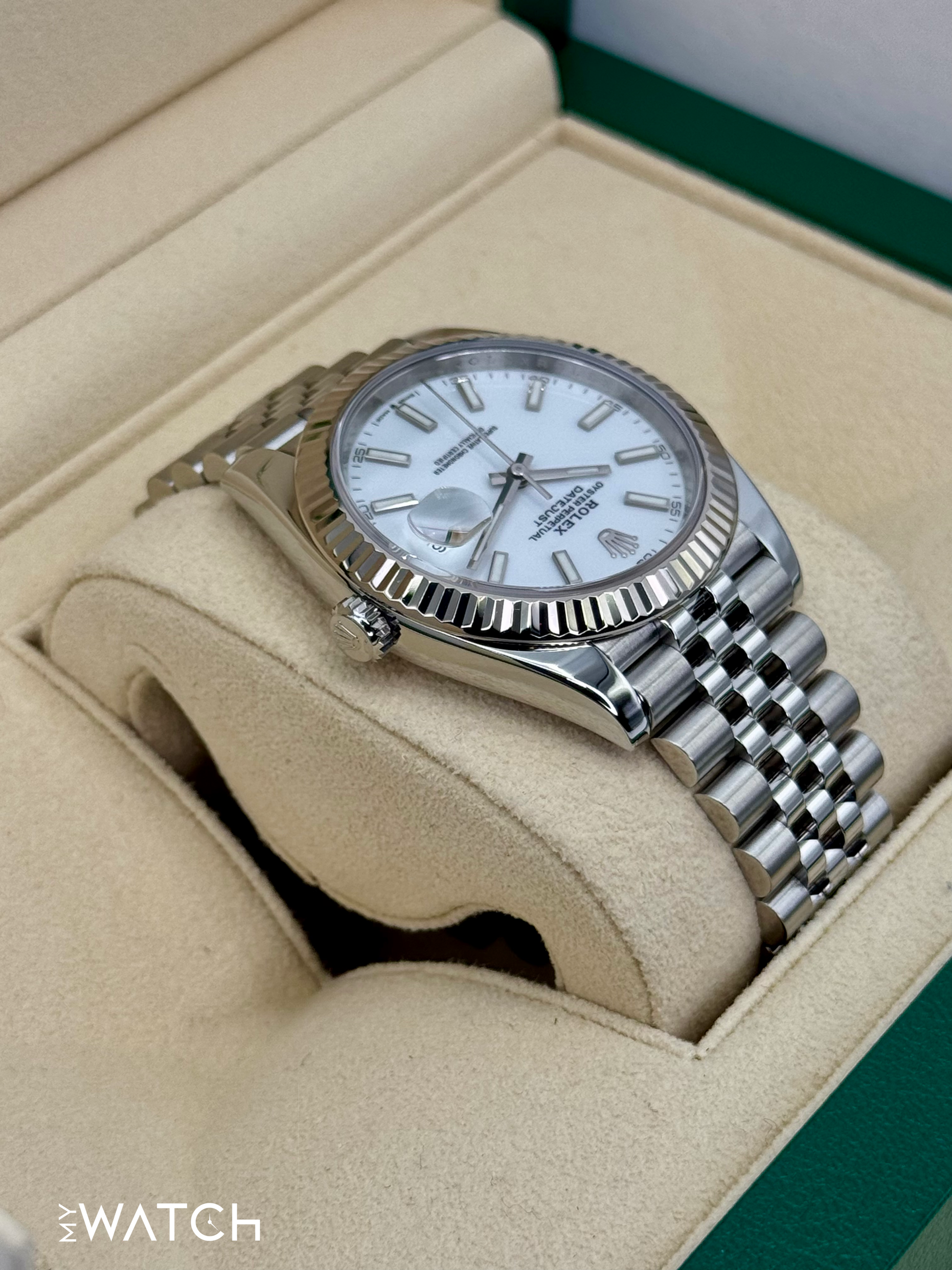 2022 Rolex Datejust 41mm 126334 Stainless Steel Jubilee White Dial - MyWatchLLC