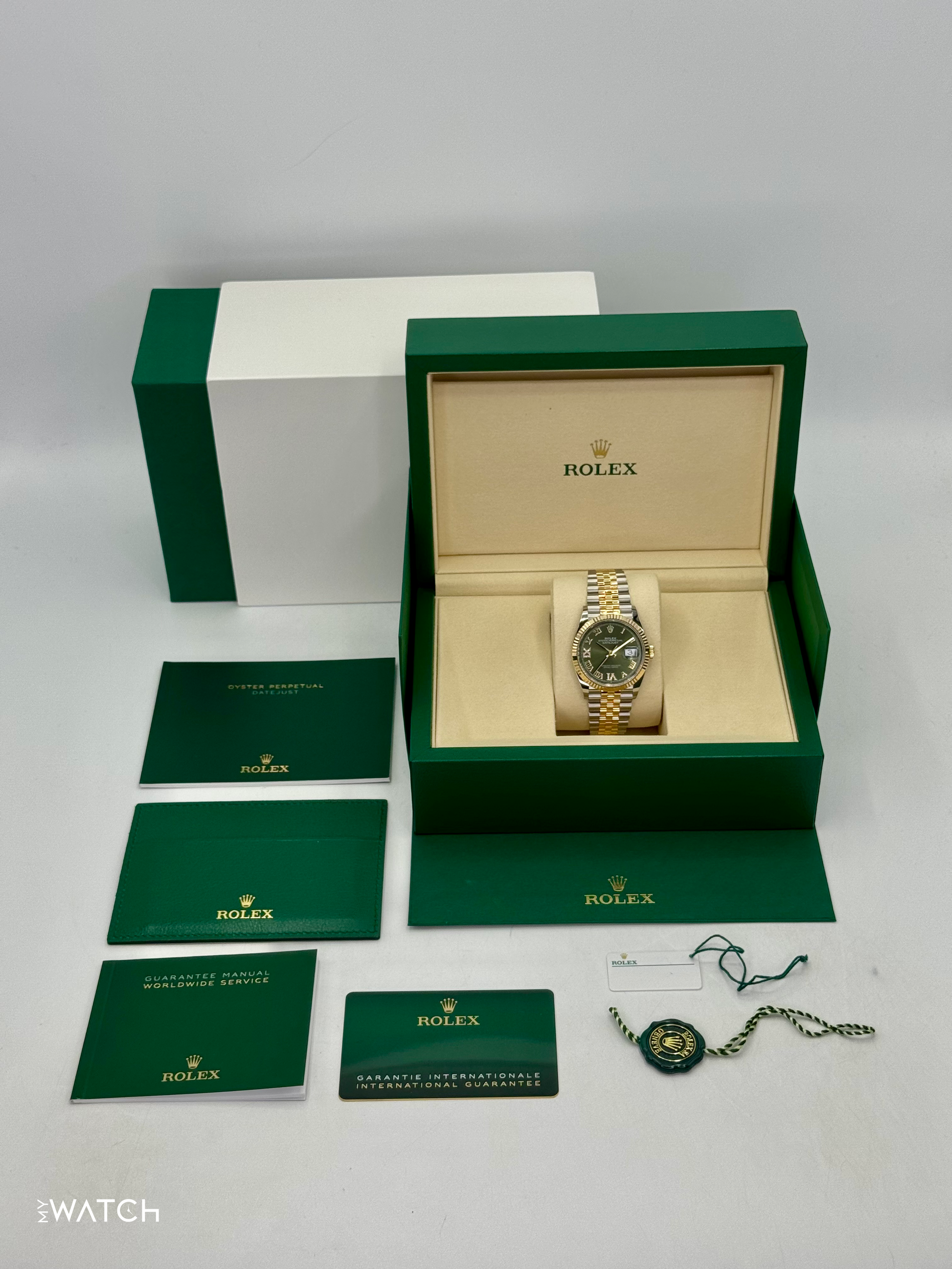 NEW 2025 Rolex Datejust 36mm 126233 Two-Tone Jubilee Green Diamond Dial - MyWatchLLC