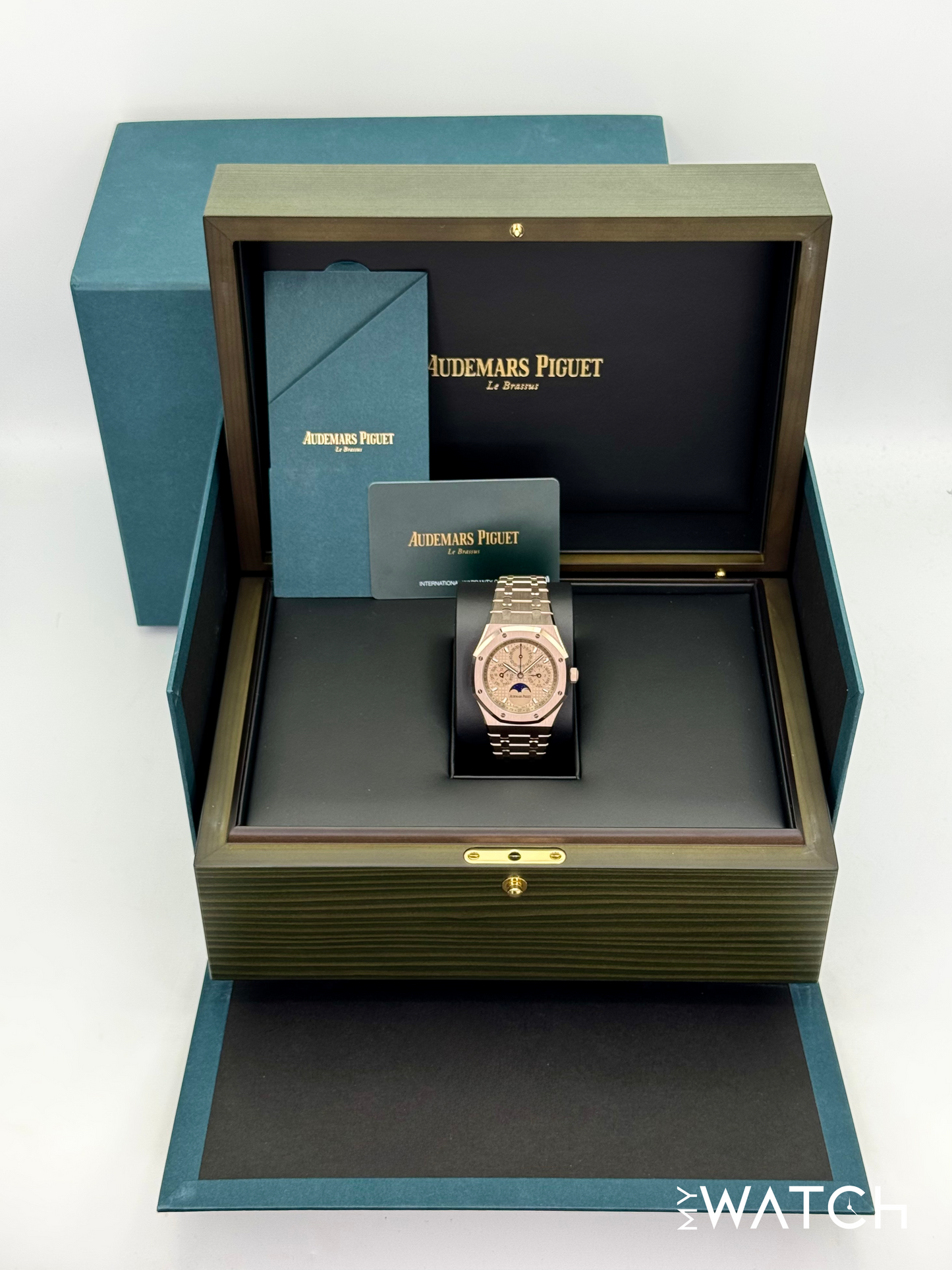 NEW 2025 Audemars Piguet Royal Oak 41mm 26674SG 18kt Sand Gold Perpetual Calendar