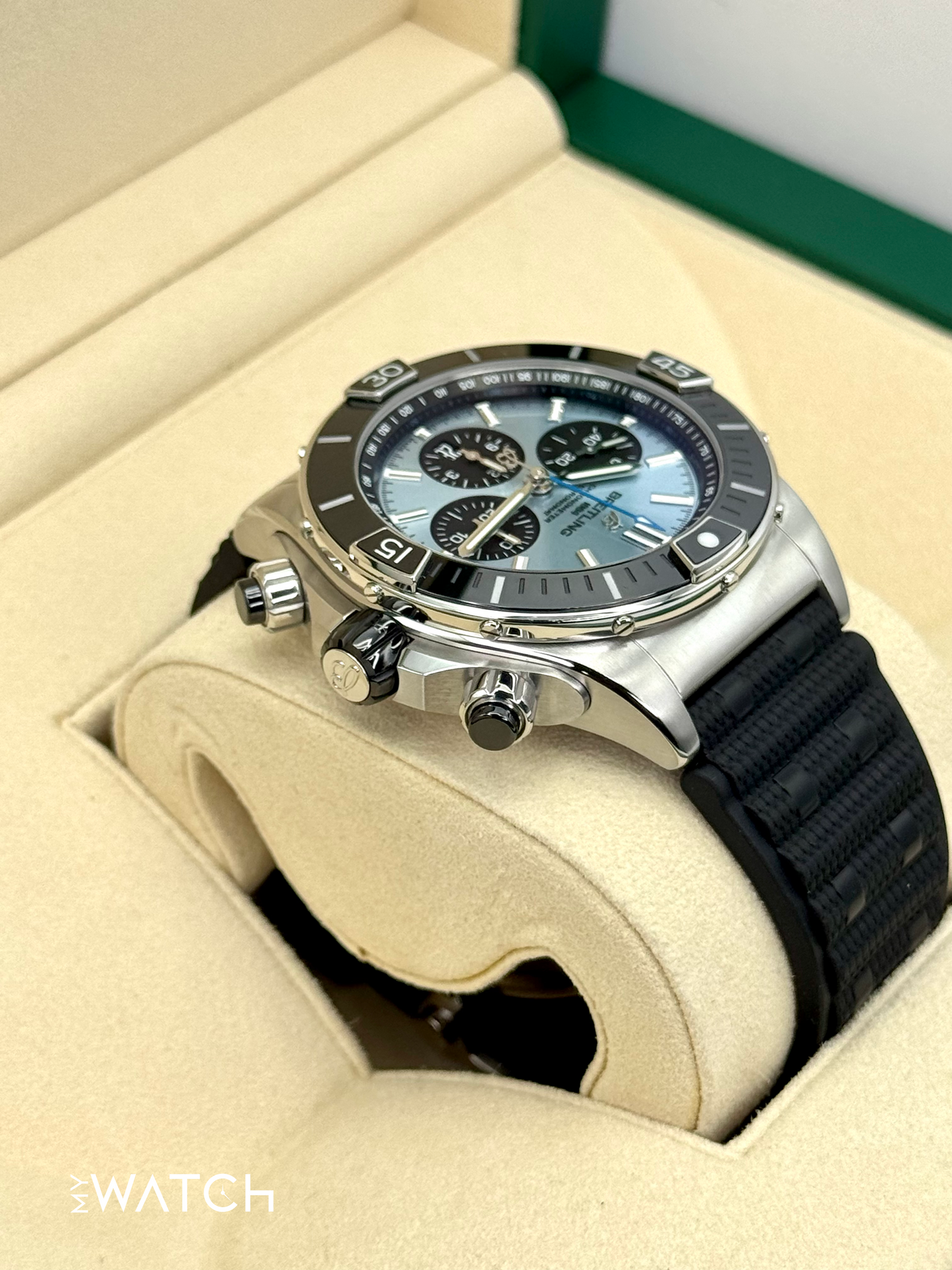 2024 Breitling Super Chronomat B01 44 PB01362 Stainless Steel Blue Dial