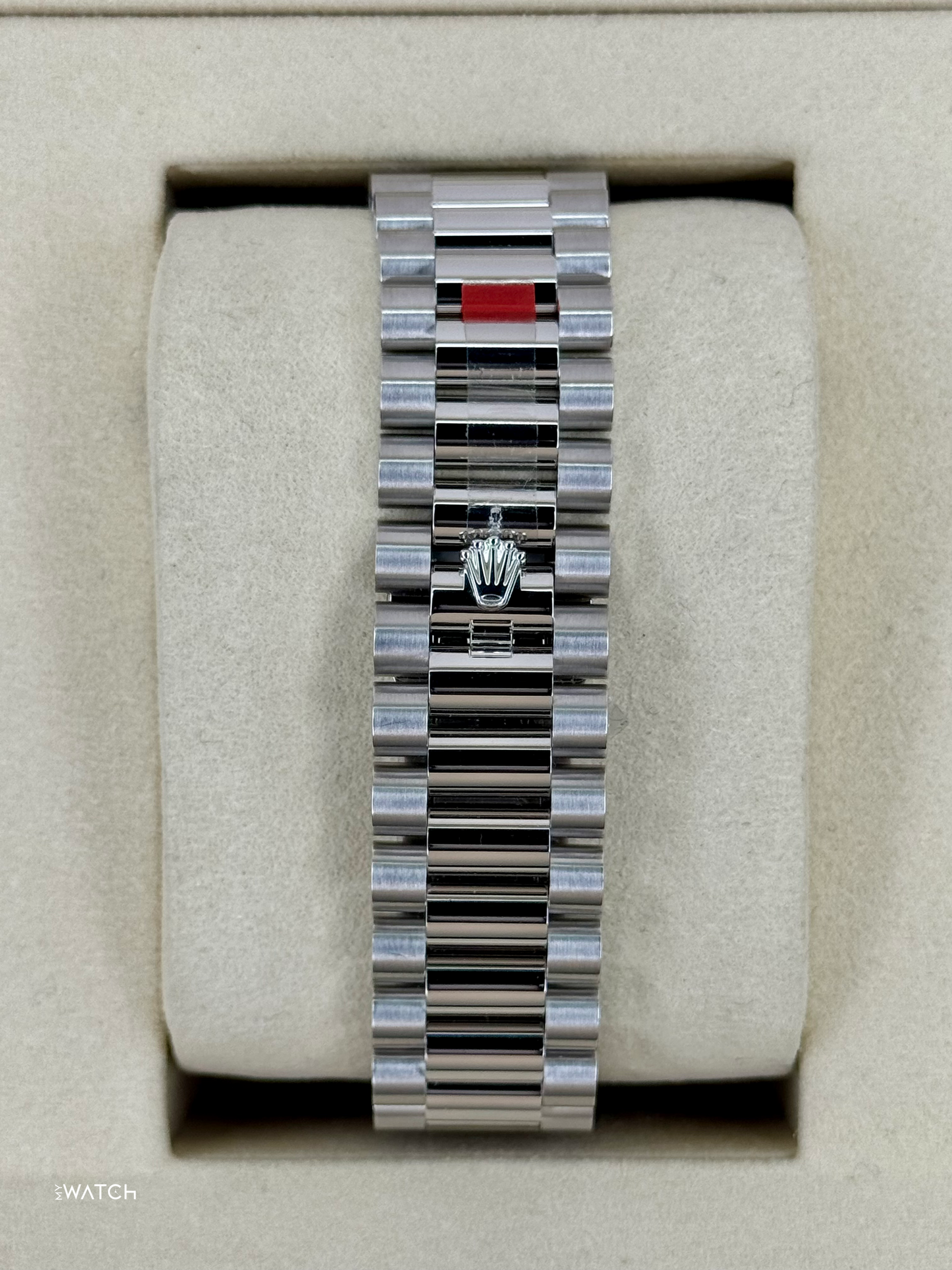 NEW 2025 Rolex Day-Date 40mm 228396TBR Ice Blue Diamond Baguette Dial - MyWatchLLC