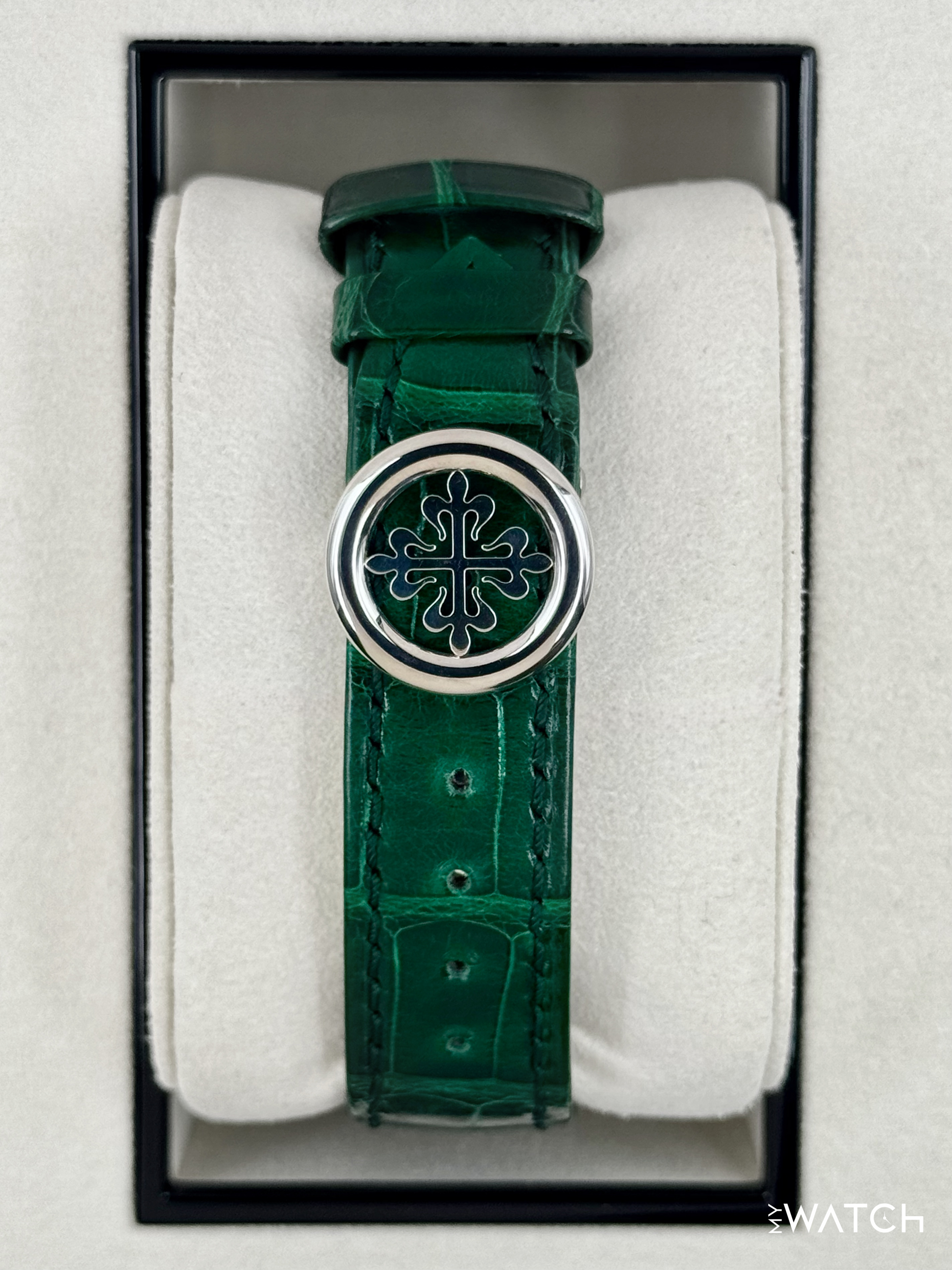 2025 Patek Philippe 5930P World Time Flyback Chronograph Platinum Green Dial - MyWatchLLC