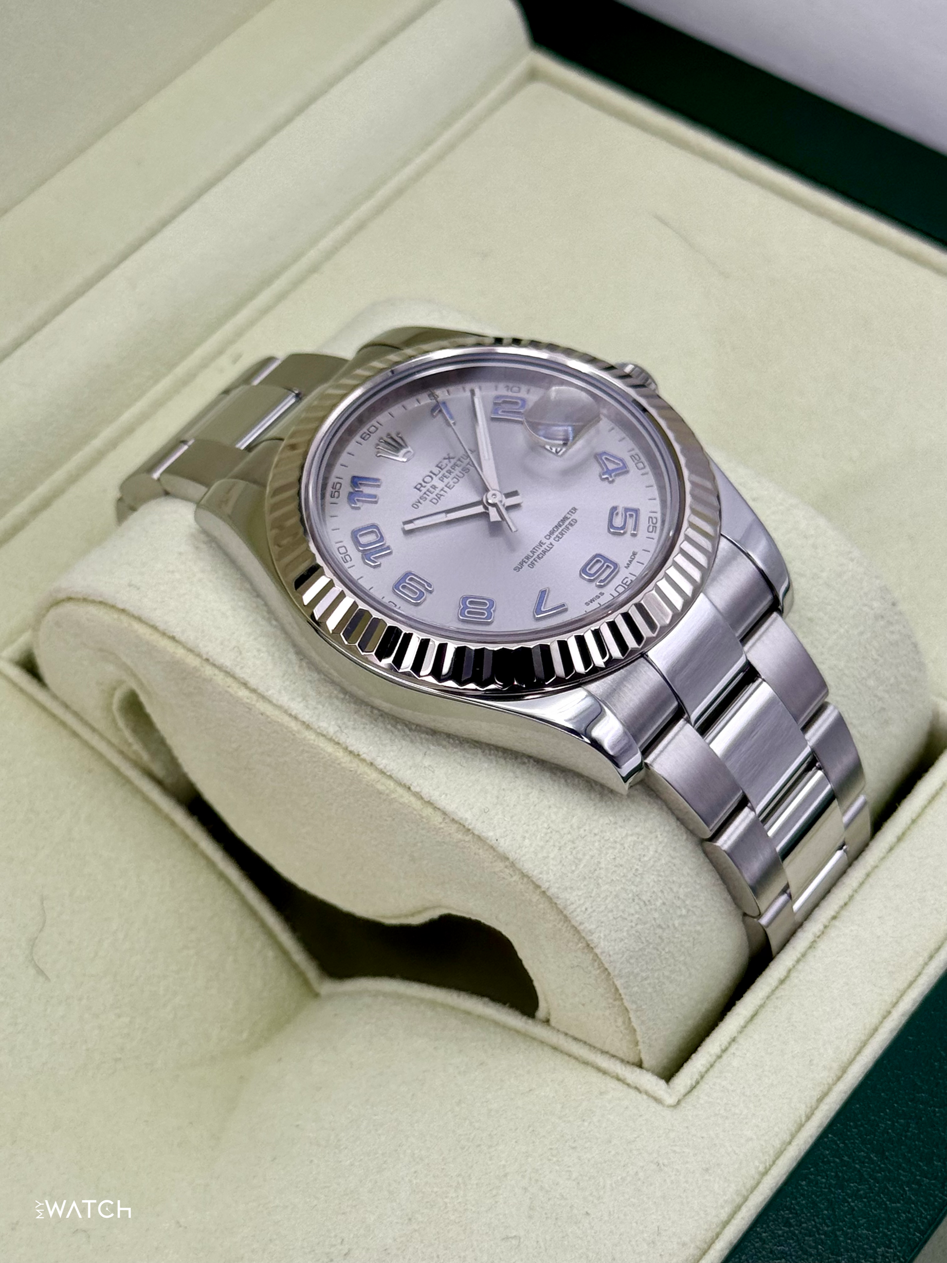 2017 Rolex Datejust II 41mm 116334 Stainless Steel Oyster Silver Numerical Dial - MyWatchLLC