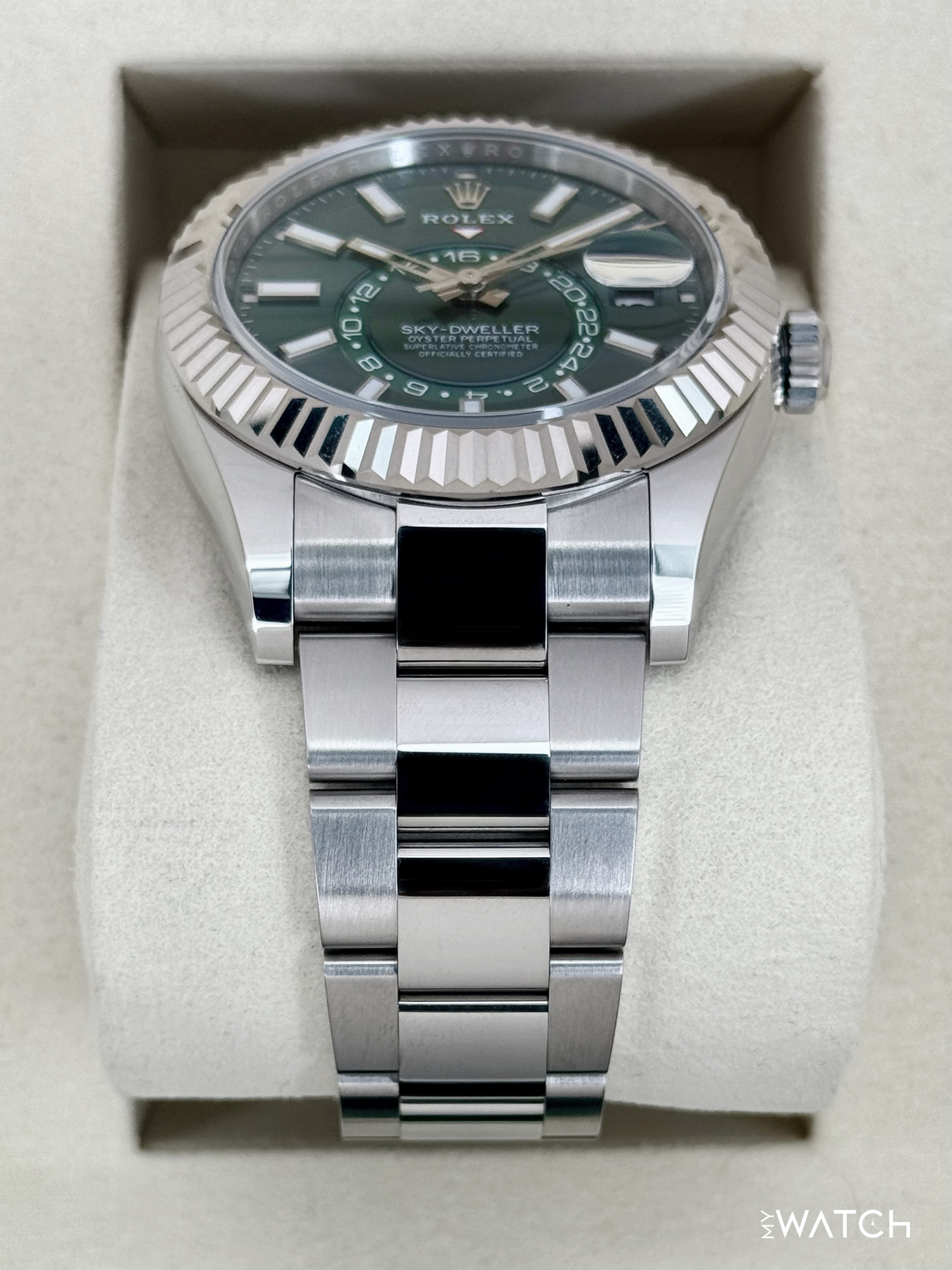 NEW 2025 Rolex Sky-Dweller 42mm 336934 Oyster Green Dial - MyWatchLLC