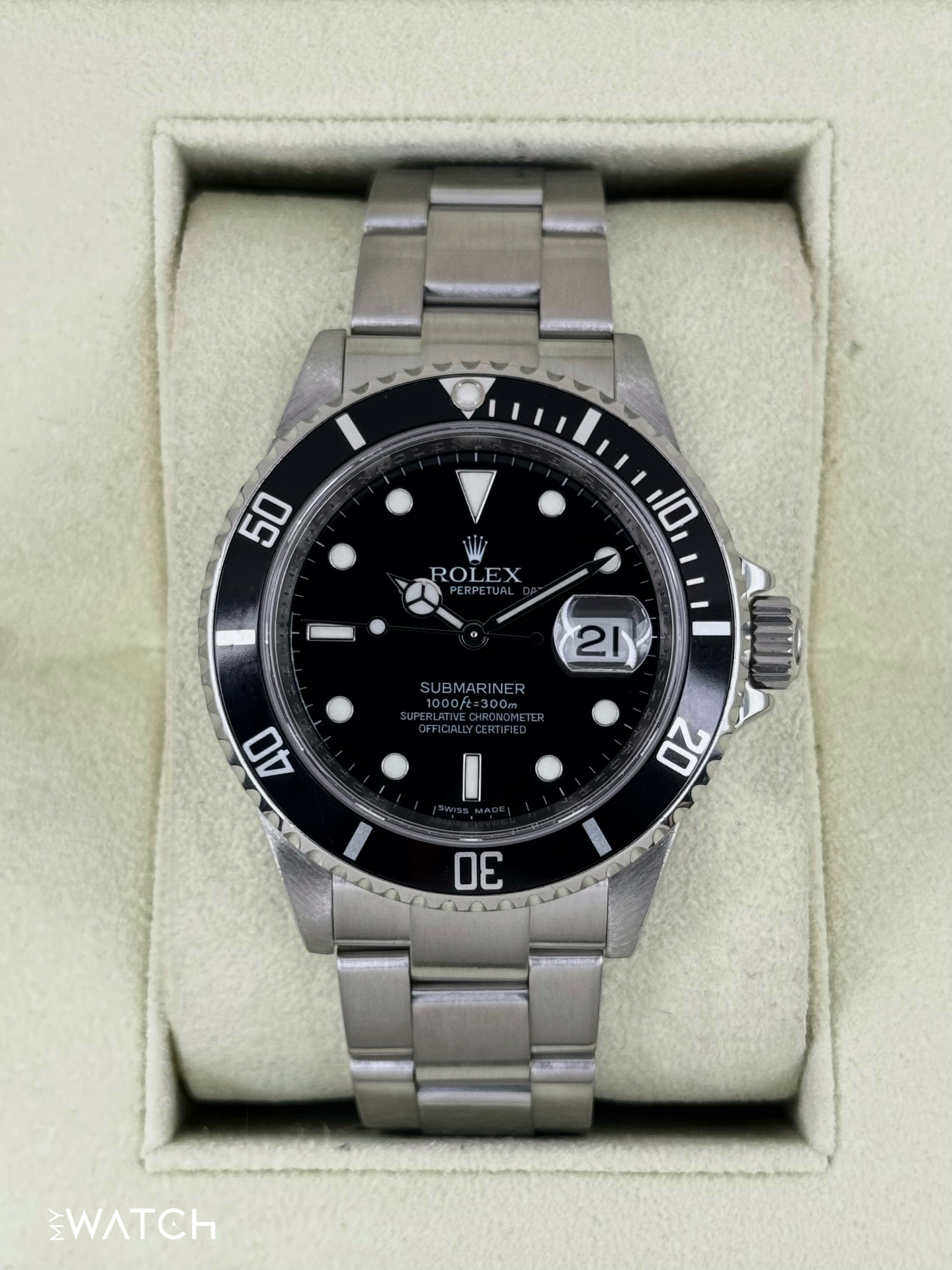 2009 Rolex Submariner Date 40mm 16610 Stainless Steel Black Dial - MyWatchLLC