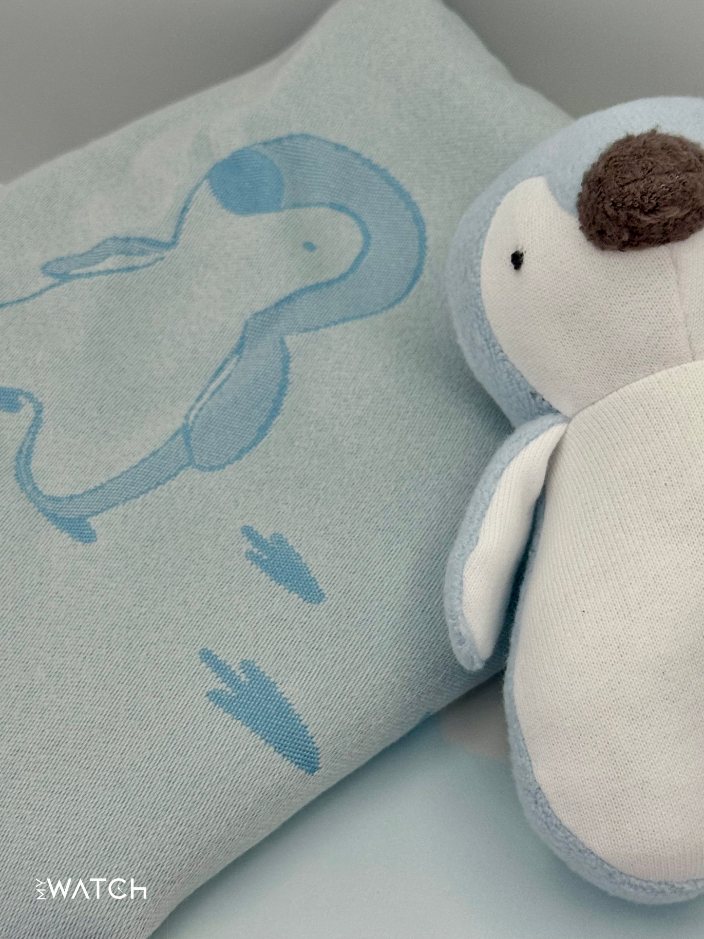 NEW Rolex Plush Penguin Toy and Blanket Set - Blue
