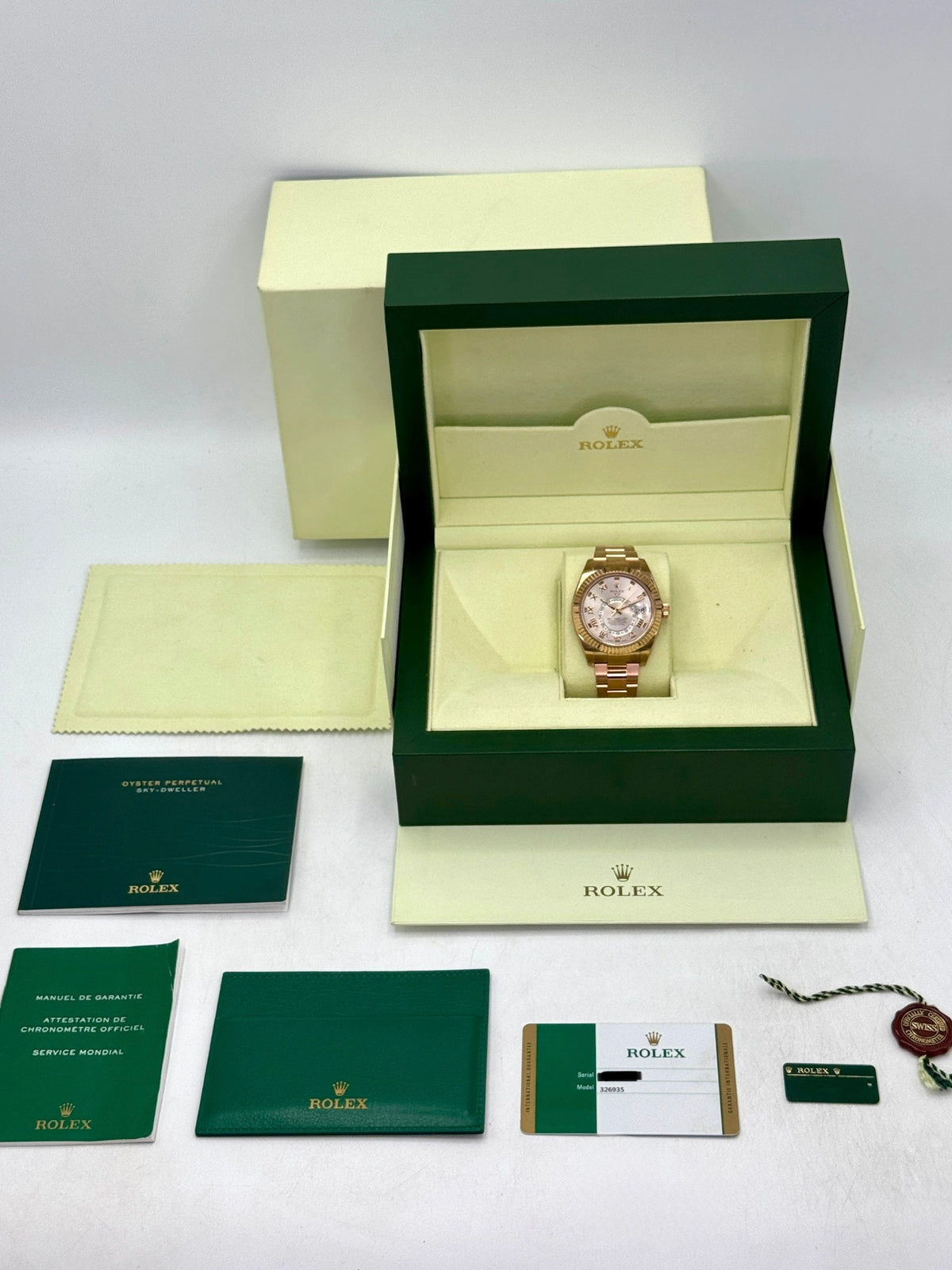 2016 Rolex Sky-Dweller 42mm 326935 Rose Gold Oyster Sundust Roman Numeral Dial (STICKERED)