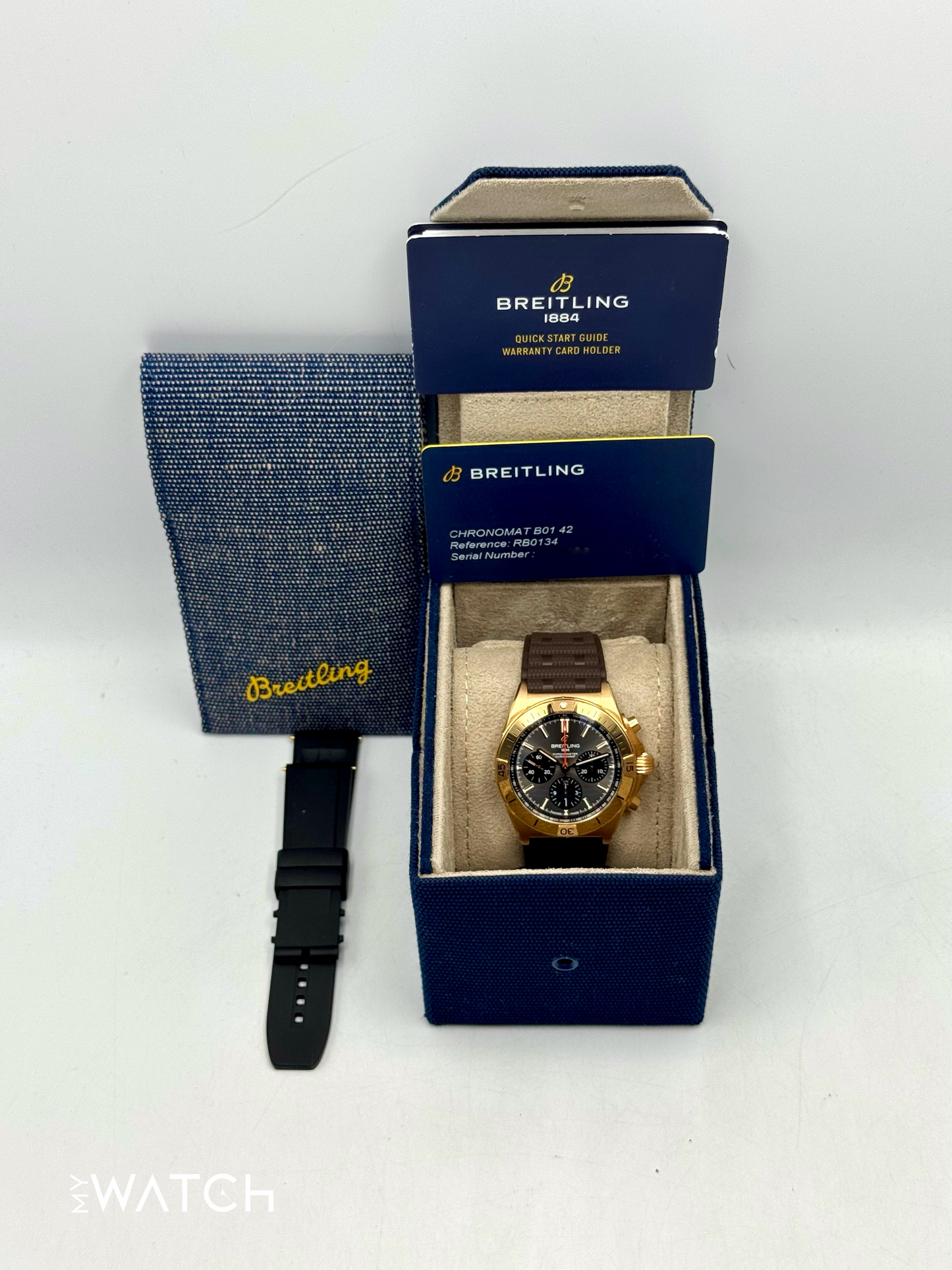 2023 Breitling Chronomat B01 42mm RB0134 Red Gold Grey Dial
