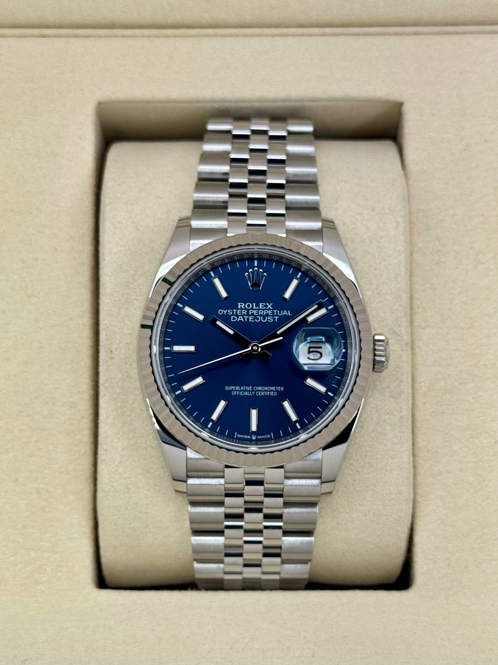 NEW 2025 Rolex Datejust 36mm 126234 Stainless Steel Jubilee Blue Dial - MyWatchLLC