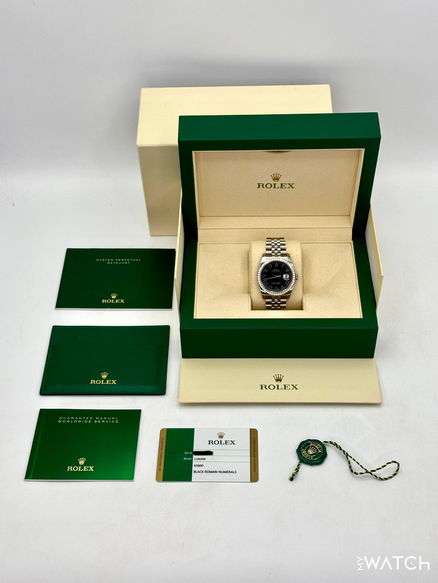 2017 Rolex Datejust 36mm 116244 Stainless Steel Jubilee Black Dial