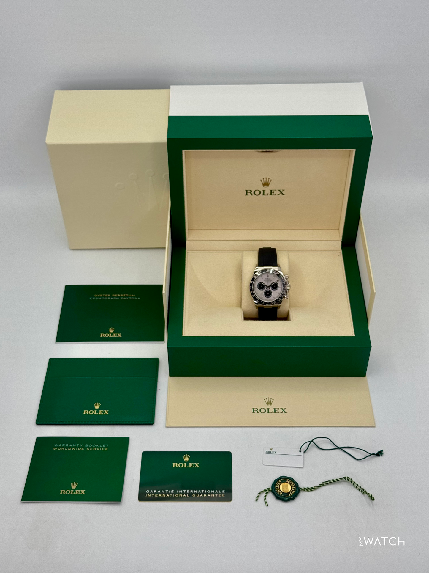 2025 Rolex Daytona 40mm 126519LN White Gold Oysterflex Silver Ghost Dial - MyWatchLLC