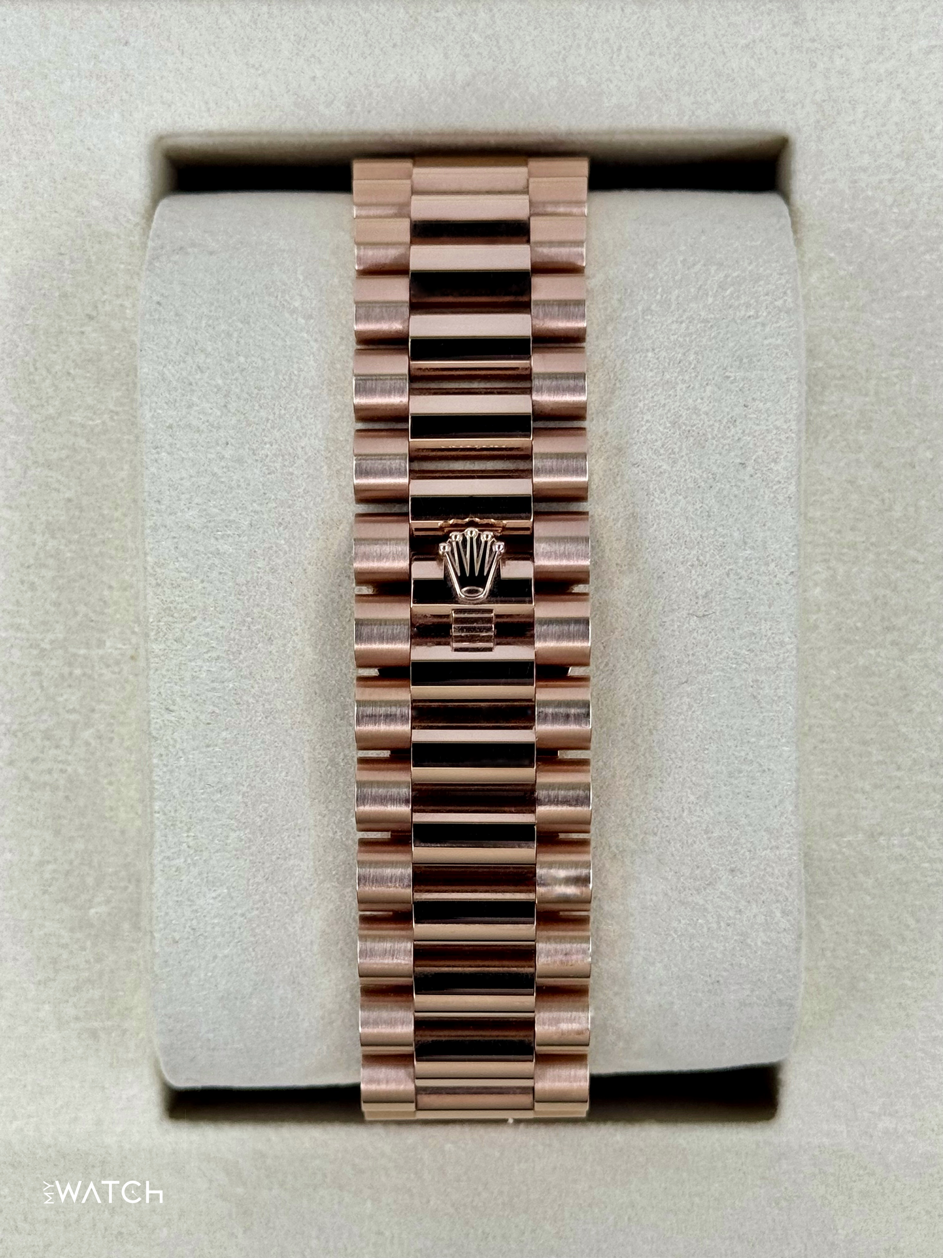 2025 Rolex Day-Date 40mm 228345RBR Rose Gold Chocolate Diamond Dial - MyWatchLLC