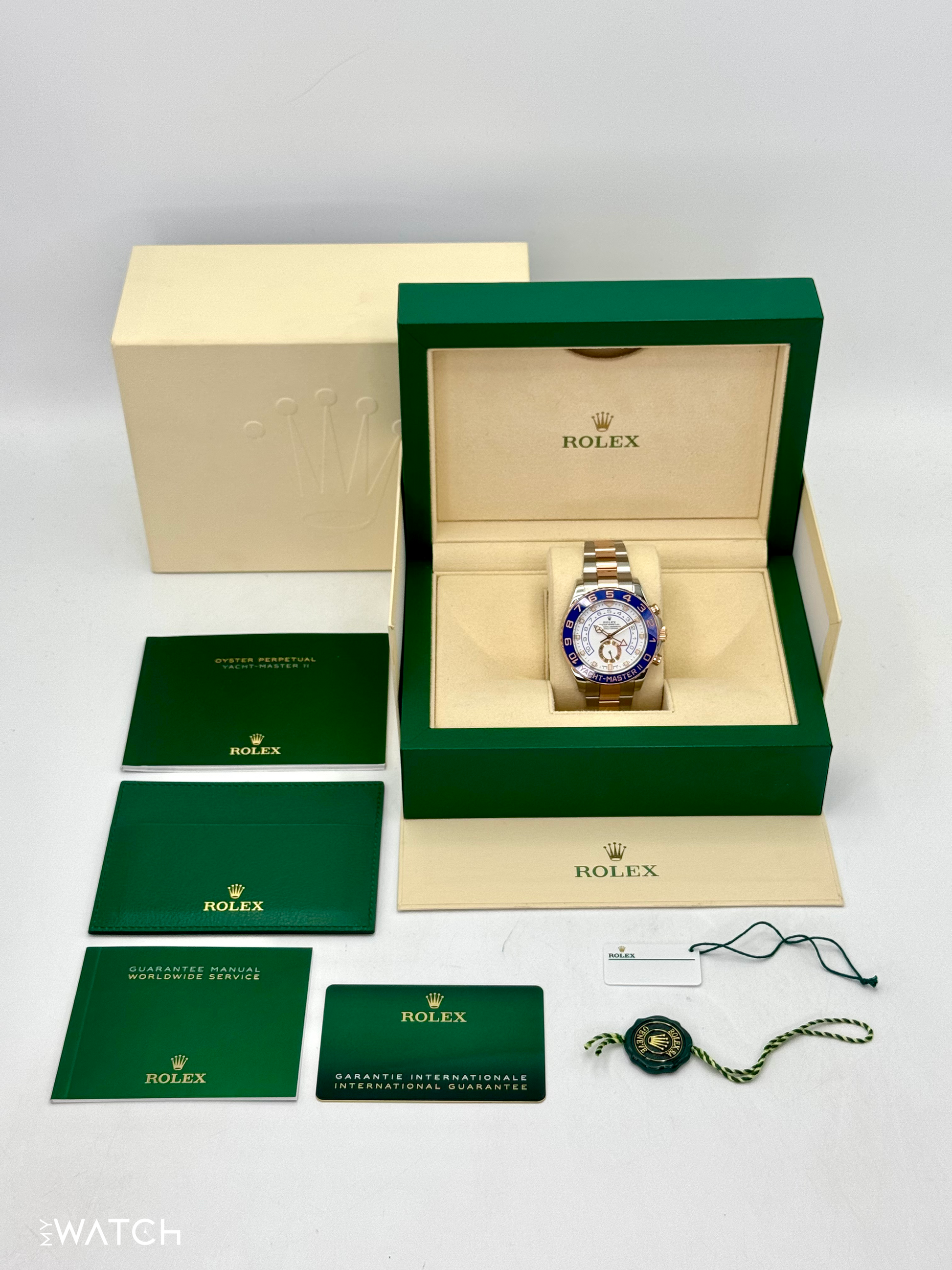 2020 Rolex Yacht-Master II 44mm 116681 Two-Tone White Dial - MyWatchLLC