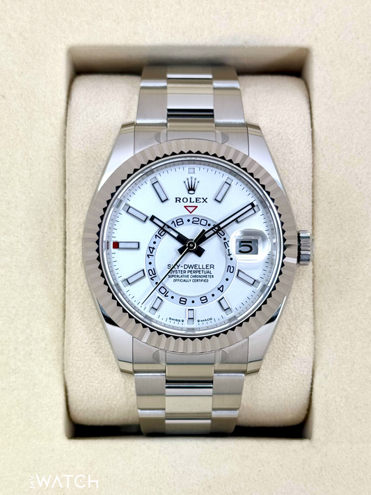 NEW 2025 Rolex Sky-Dweller 42mm 336934 Stainless Steel Oyster White Dial - MyWatchLLC