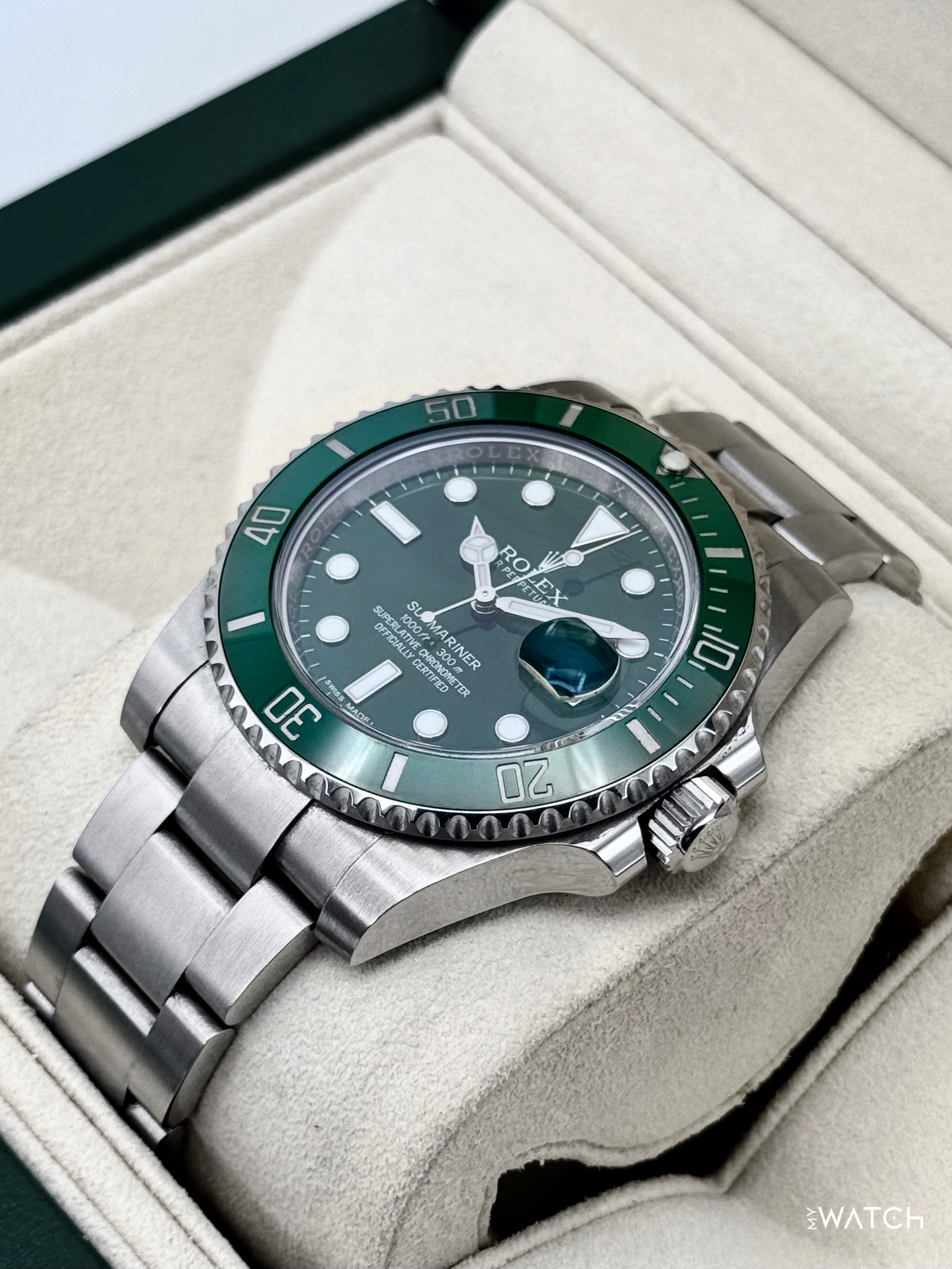 2015 Rolex Submariner “Hulk” 40mm 116610LV Green Dial - MyWatchLLC