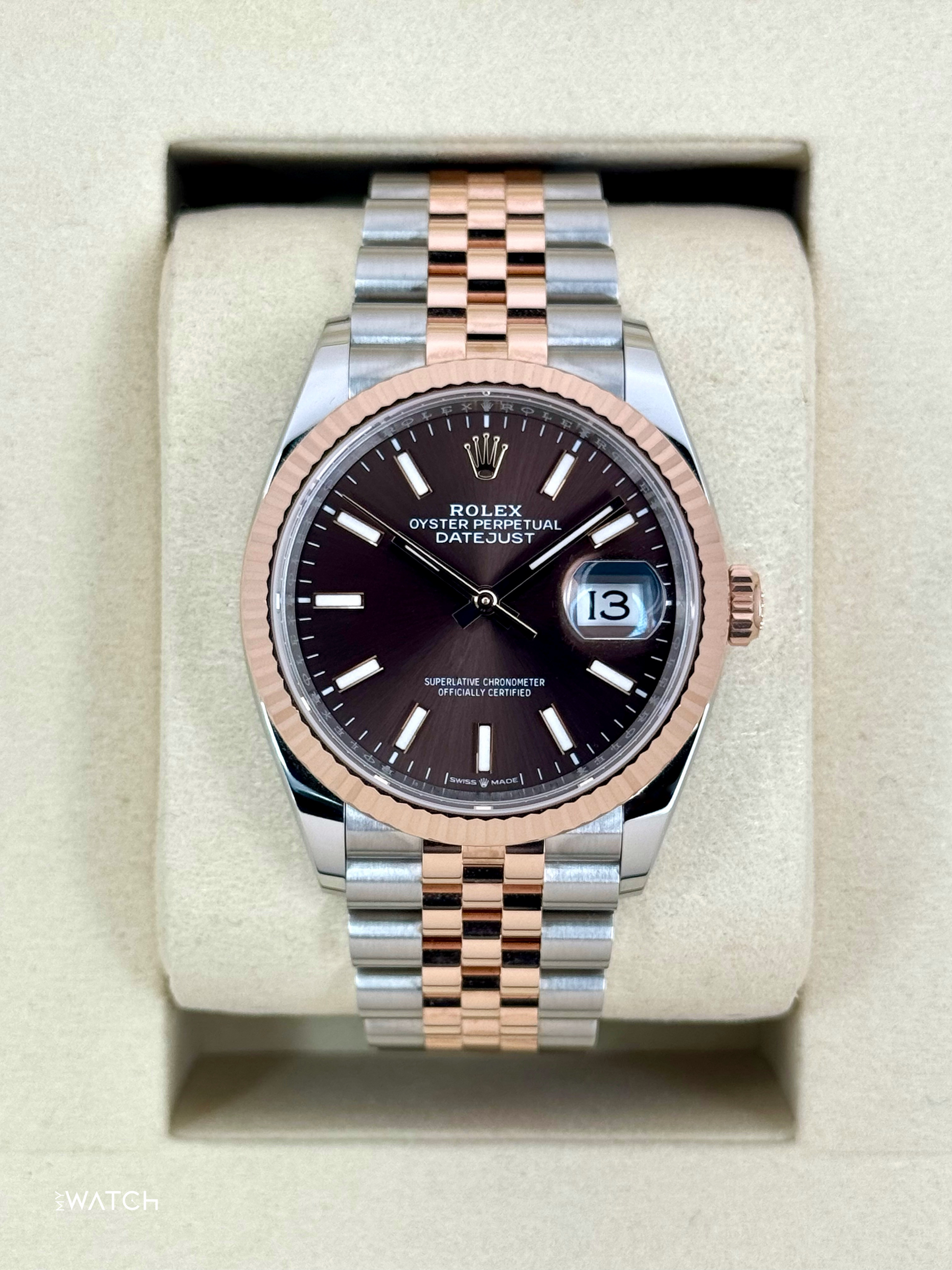 NEW 2025 Rolex Datejust 36mm 126231 Two-Tone Jubilee Chocolate Dial - MyWatchLLC