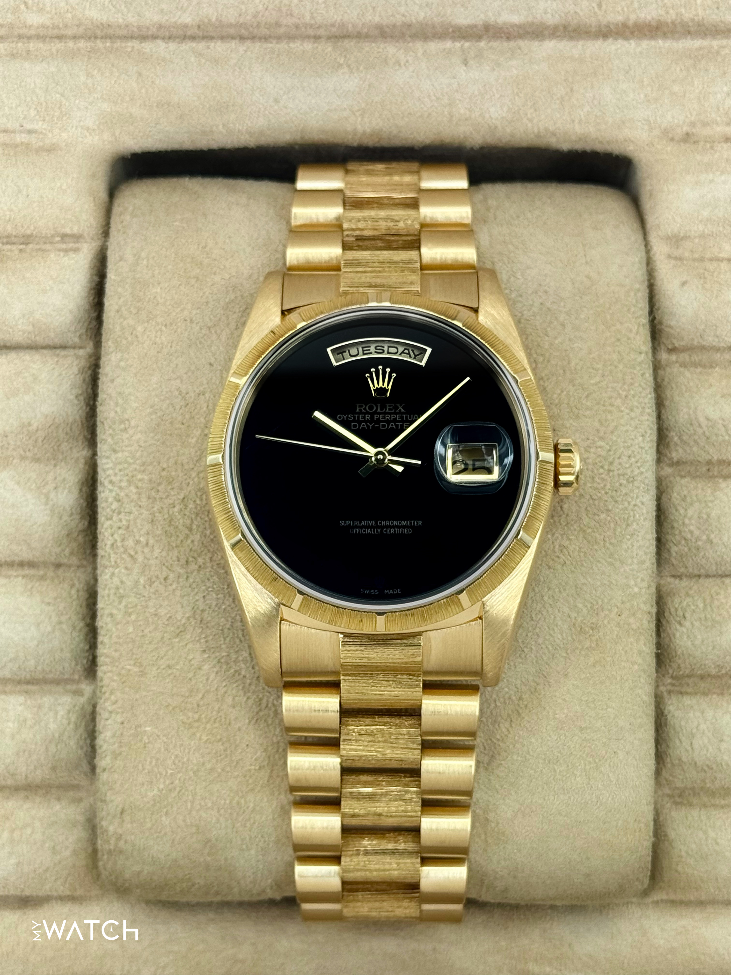 1998 Rolex Day-Date 36mm 18248 Presidential Black Onyx Dial (FRESH ROL