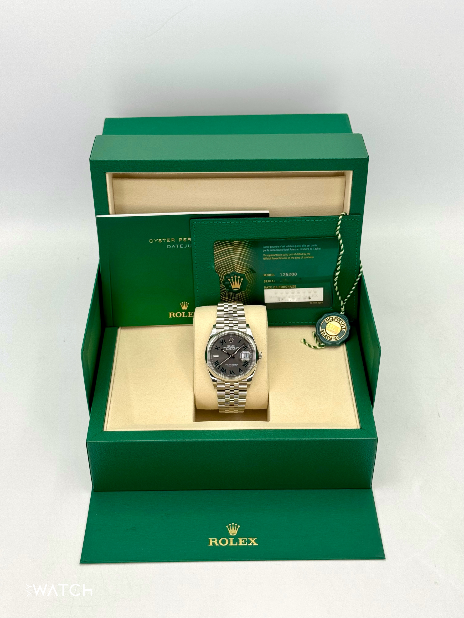 NEW 2025 Rolex Datejust 36mm 126200 Jubilee Wimbledon Dial - MyWatchLLC