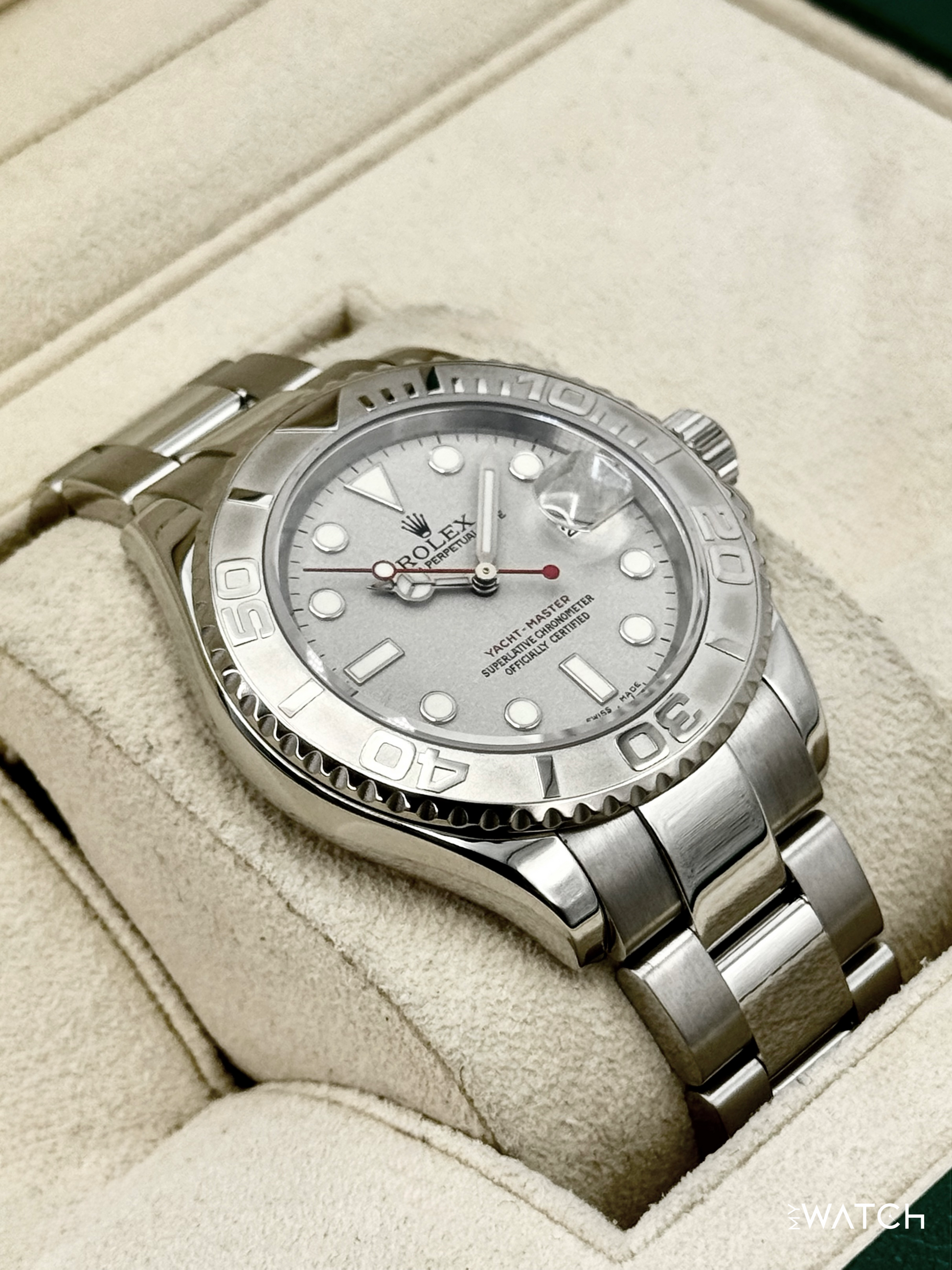 2004 Rolex Yacht-Master 40mm 16622 Stainless Steel Oyster Platinum Bezel and Dial - MyWatchLLC