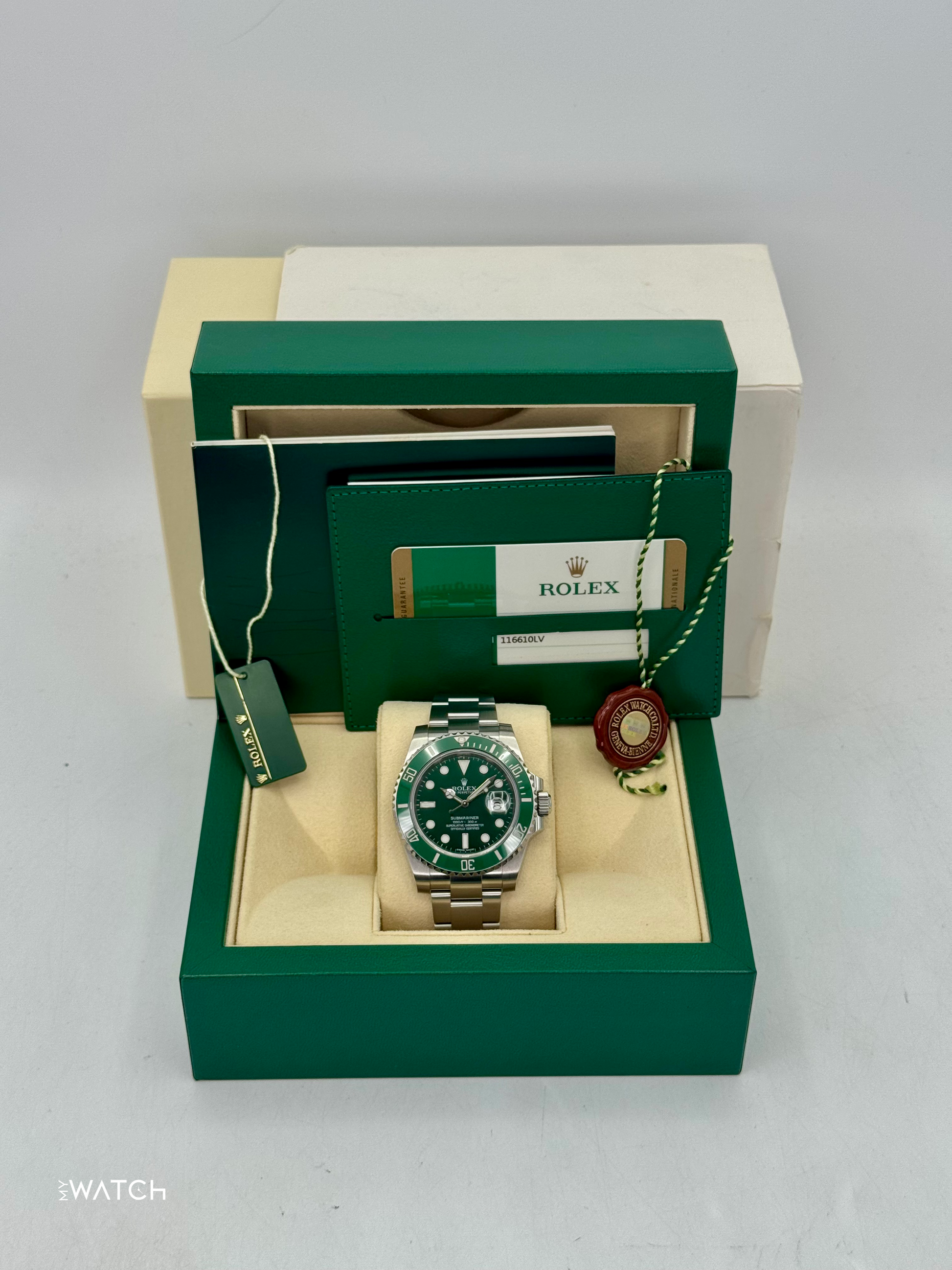 2015 Rolex Submariner “Hulk” 40mm 116610LV Green Dial - MyWatchLLC