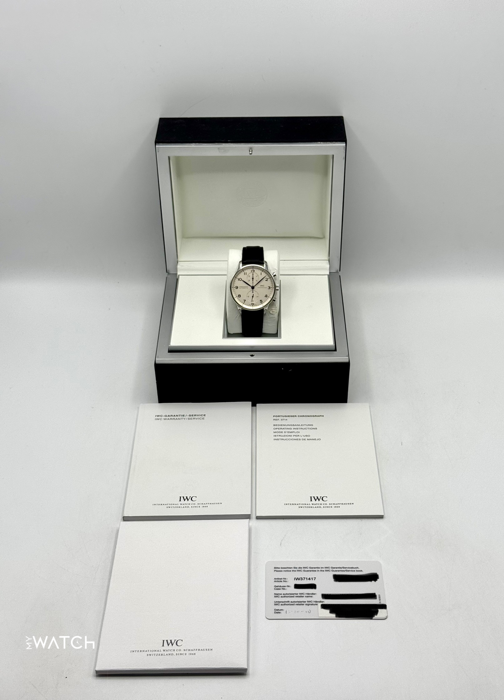 2010 IWC Portuguese Chronograph 41mm IW371417 Stainless Steel White Dial - MyWatchLLC