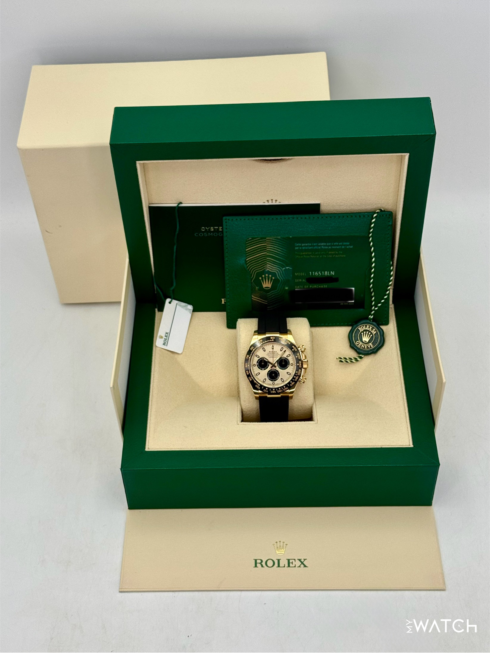 2023 Rolex Daytona 40mm 116518LN 18K Yellow Gold Oysterflex Champagne Dial - MyWatchLLC