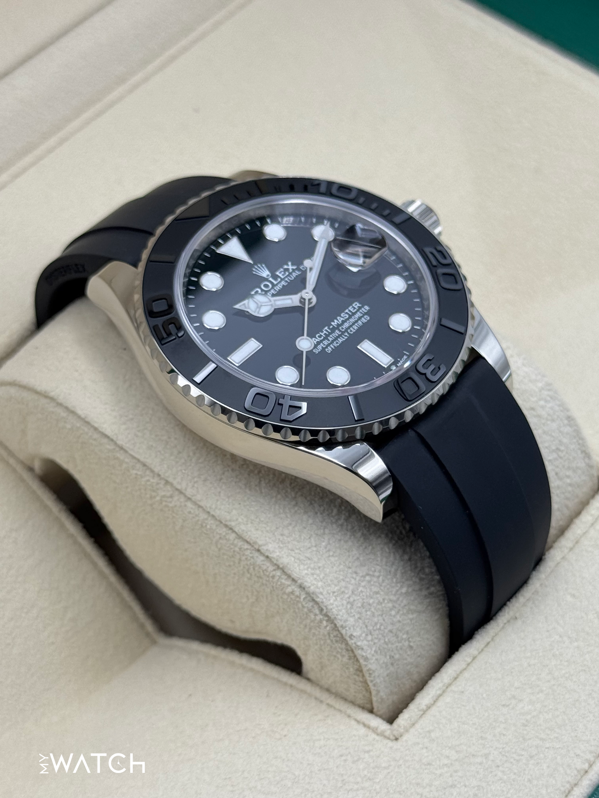 2024 Rolex Yacht-Master 42mm 226659 White Gold Oysterflex Black Dial - MyWatchLLC