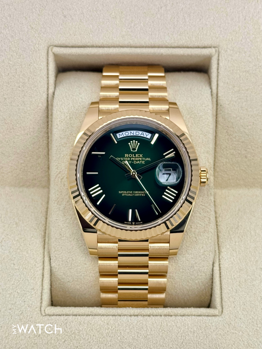 NEW 2025 Rolex Day-Date 40mm 228238 Presidential Green Ombre Dial - MyWatchLLC