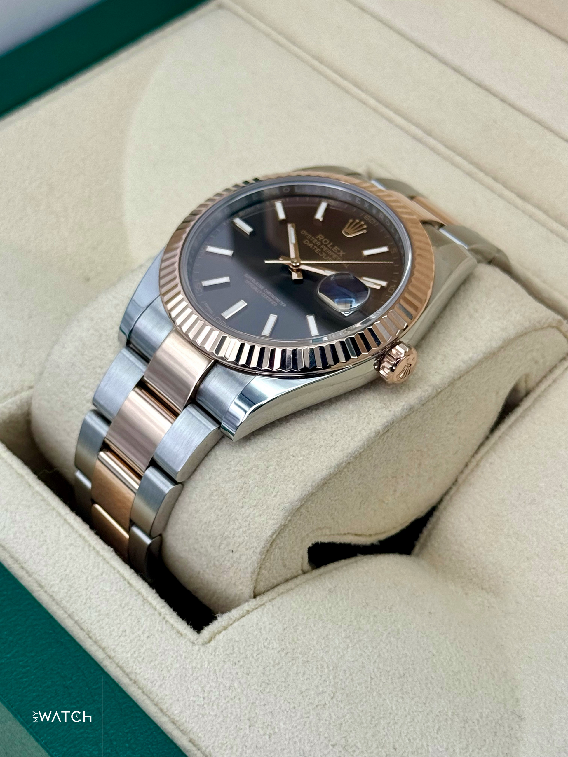 2017 Rolex Datejust 41mm 126331 Two-Tone Rose Gold Chocolate Dial - MyWatchLLC