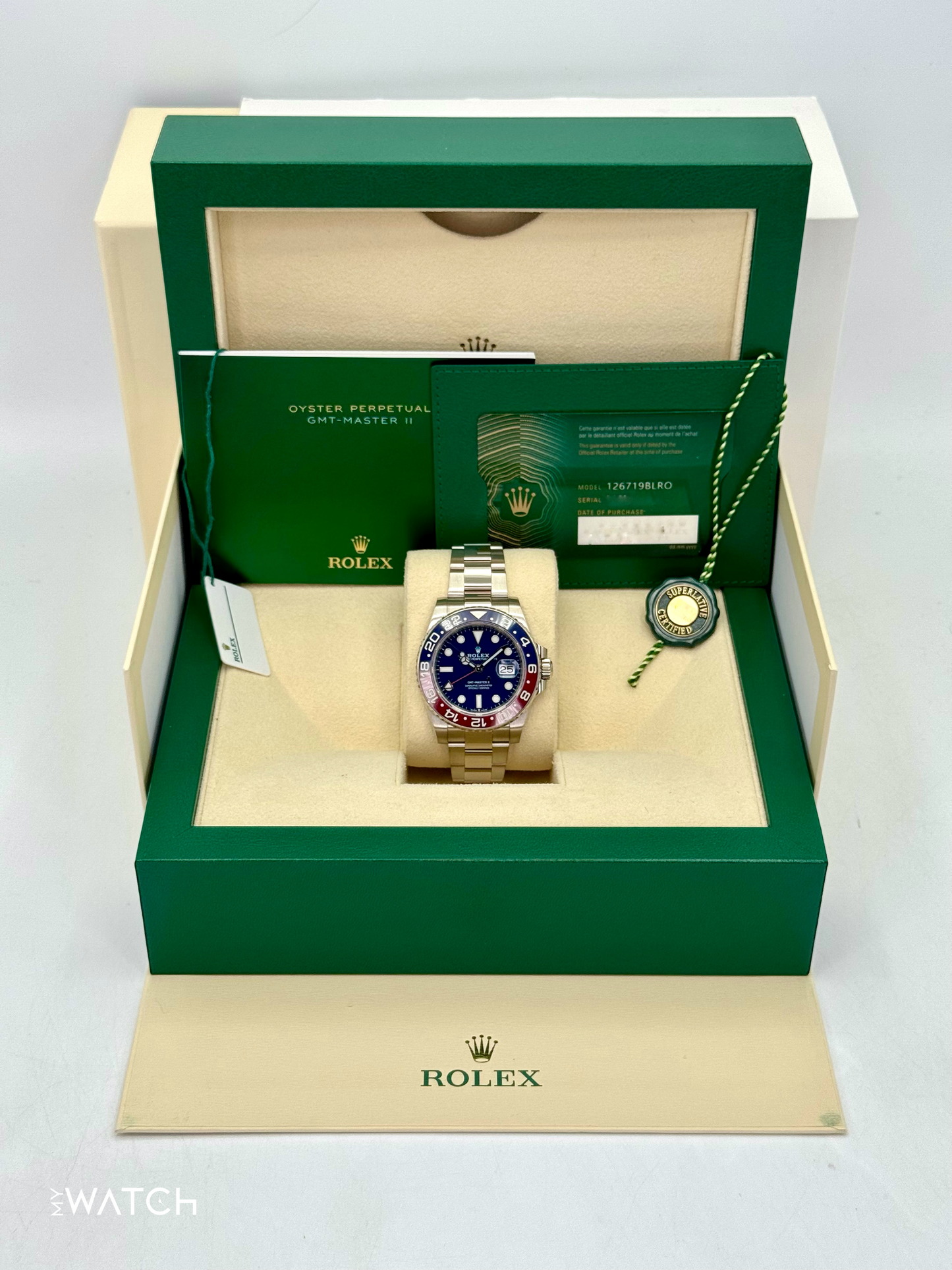 2024 Rolex GMT-Master II "Pepsi" 40mm 126719BLRO White Gold Blue Dial