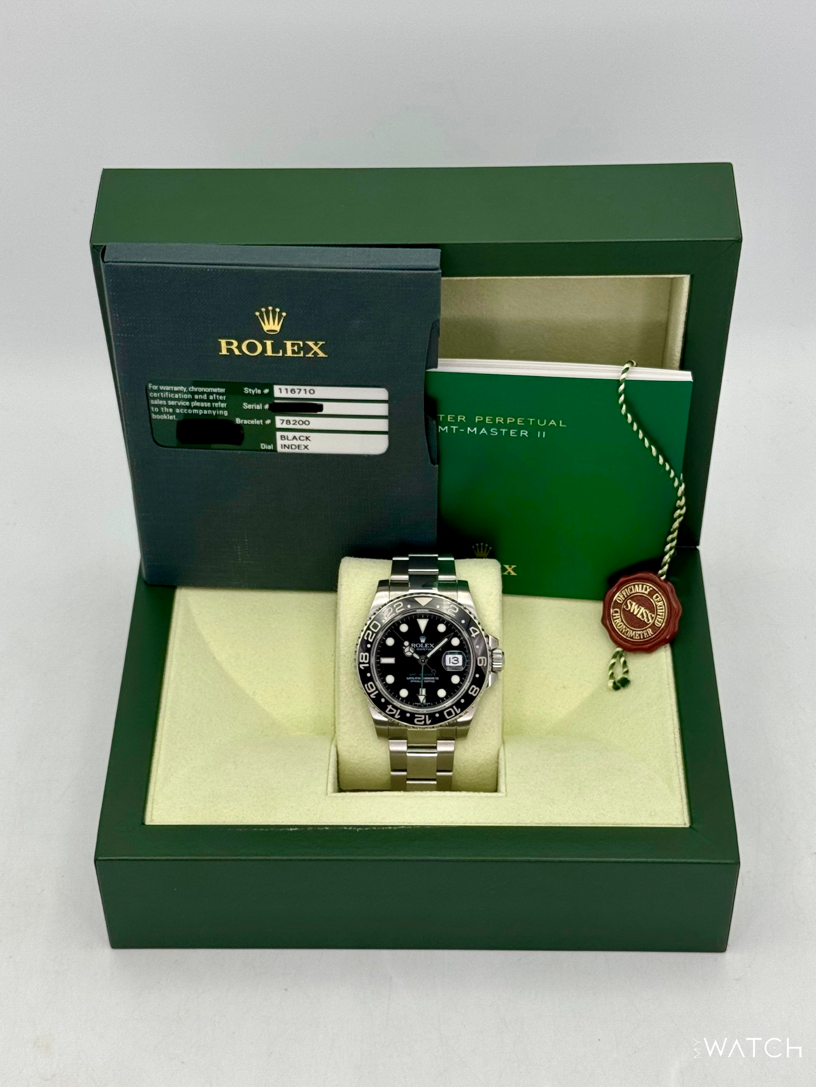 2008 Rolex GMT-Master II 40mm 116710LN Stainless Steel Black Dial - MyWatchLLC