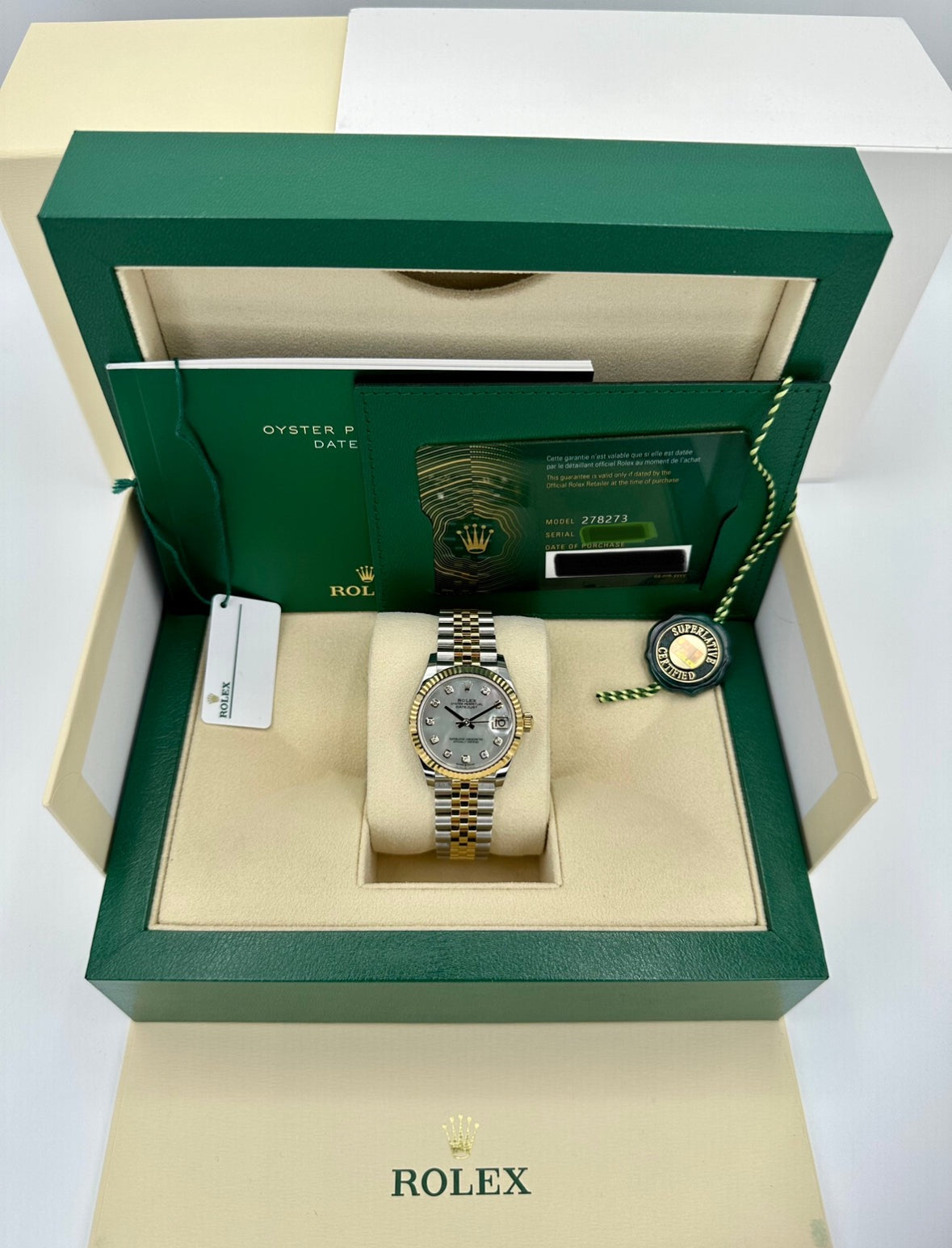 NEW 2025 Rolex Datejust 31mm 278273 Jubilee MOP Diamond Dial - MyWatchLLC