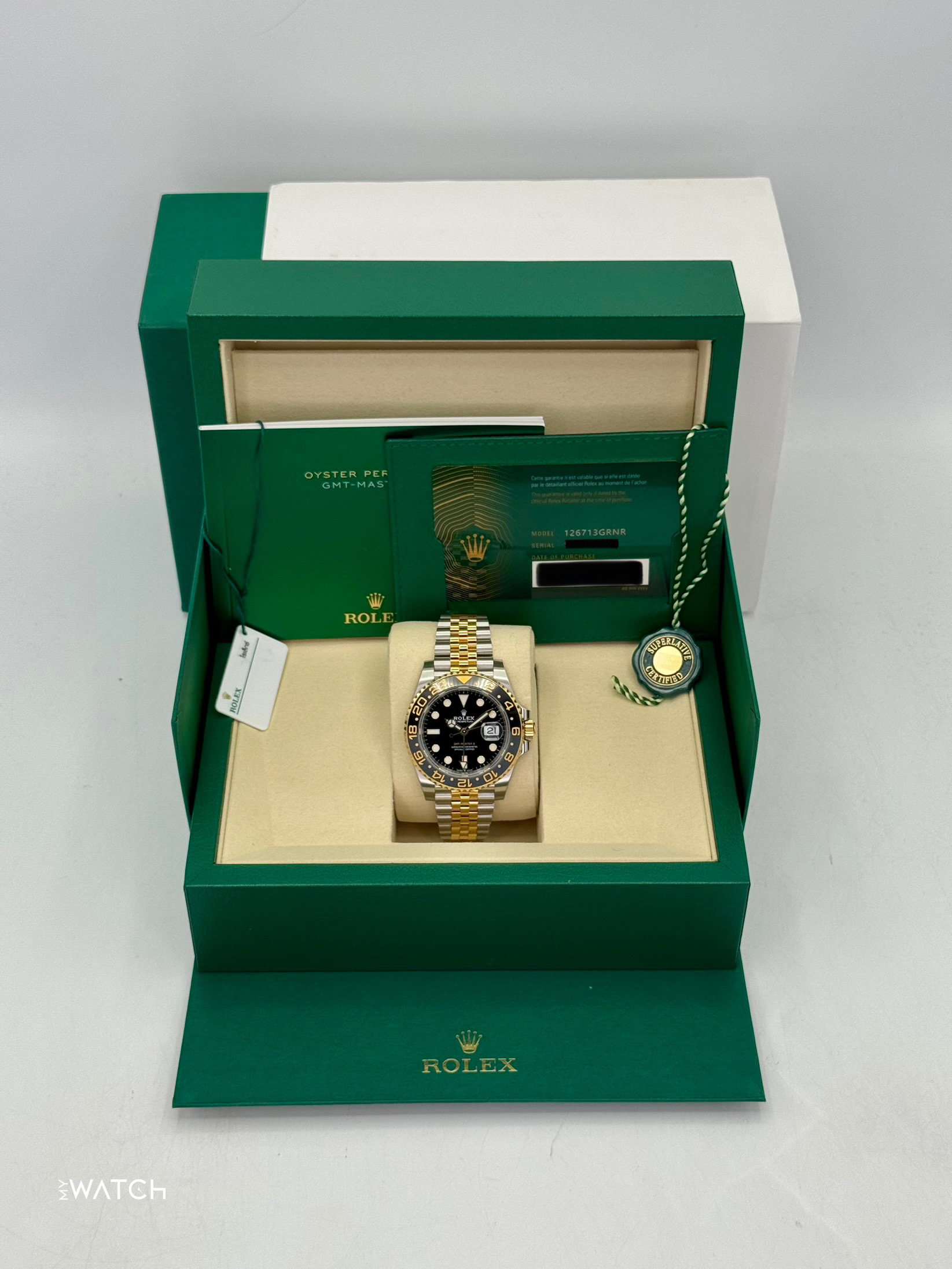 NEW 2025 Rolex GMT-Master II 40mm 126713GRNR Two-Tone Jubilee (STICKERED) - MyWatchLLC