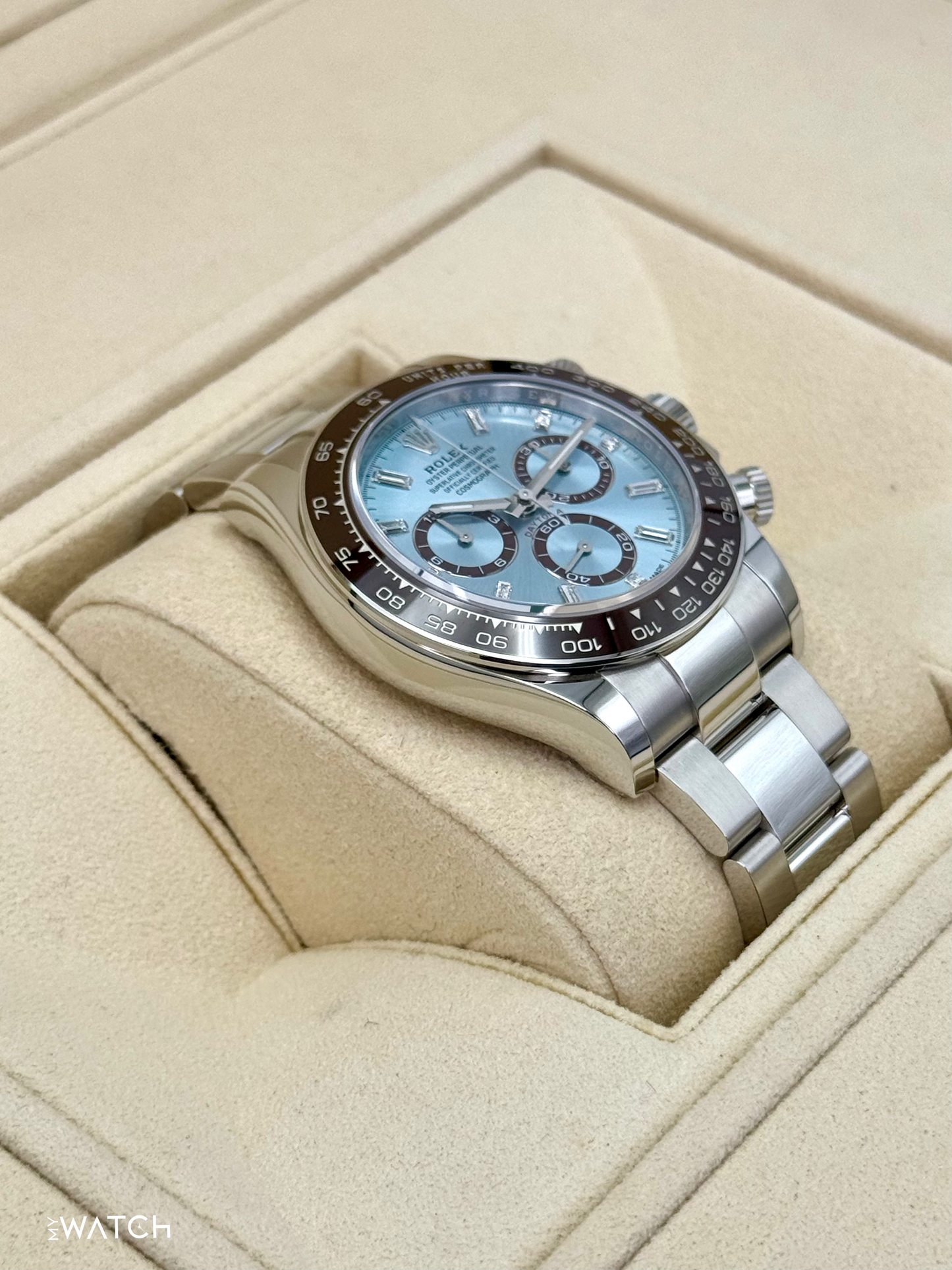 NEW 2025 Rolex Daytona 40mm 126506 Platinum Ice Blue Diamond Baguette Dial