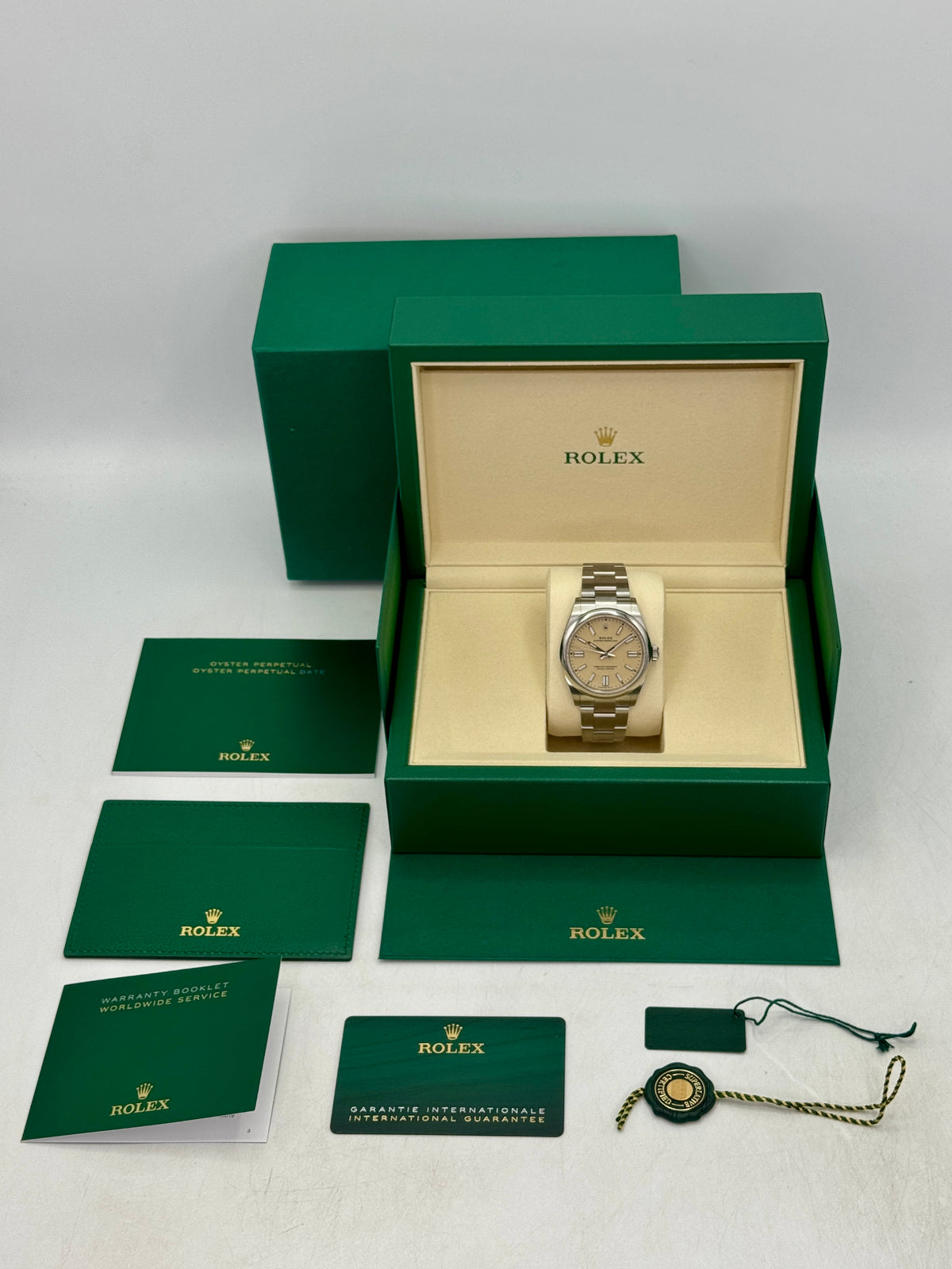 NEW 2026 Rolex Oyster Perpetual 41mm 134300 Beige Dial (NEW STYLE CARD)
