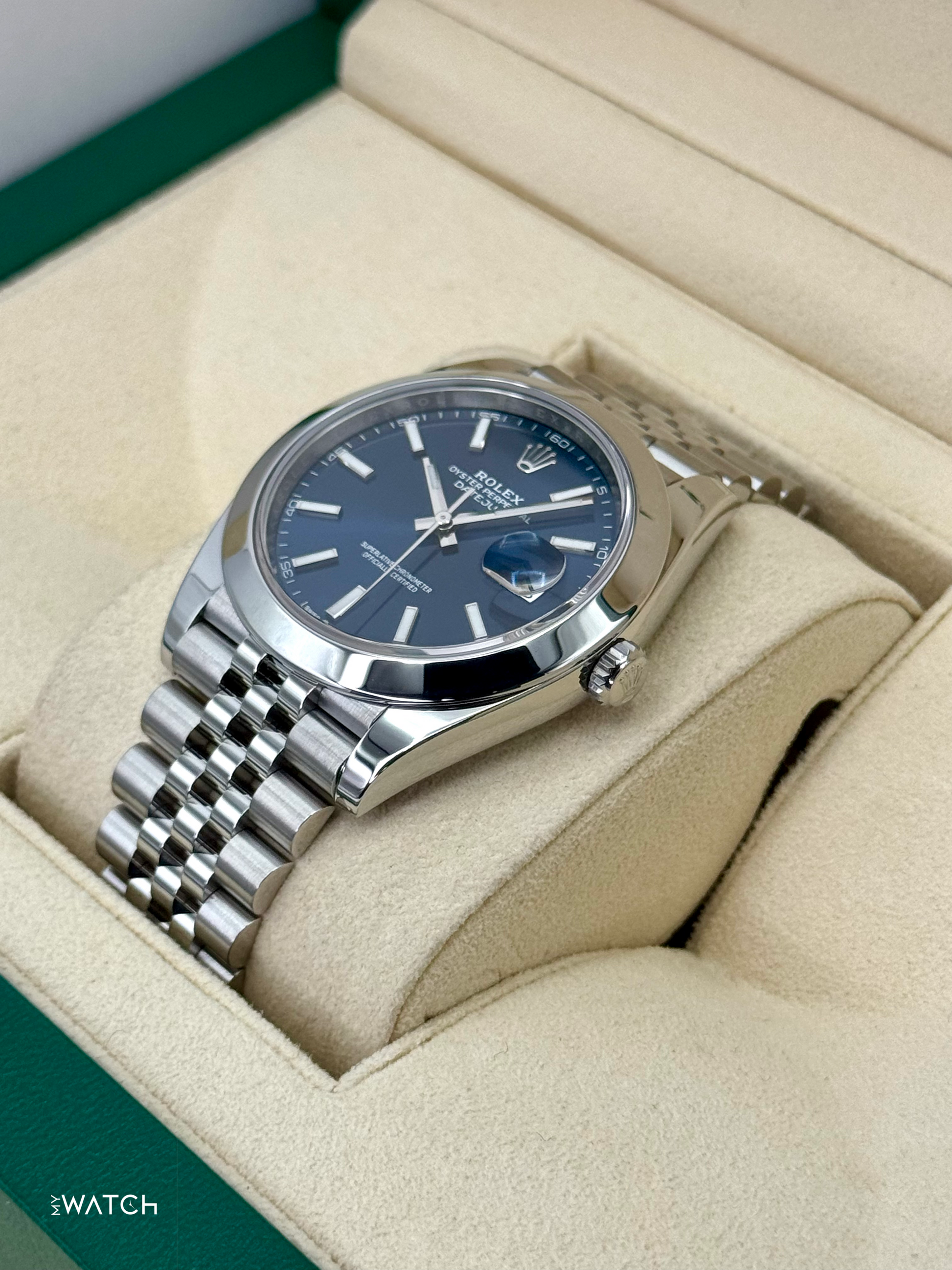 2023 Rolex Datejust 41mm 126300 Stainless Steel Jubilee Blue Dial - MyWatchLLC