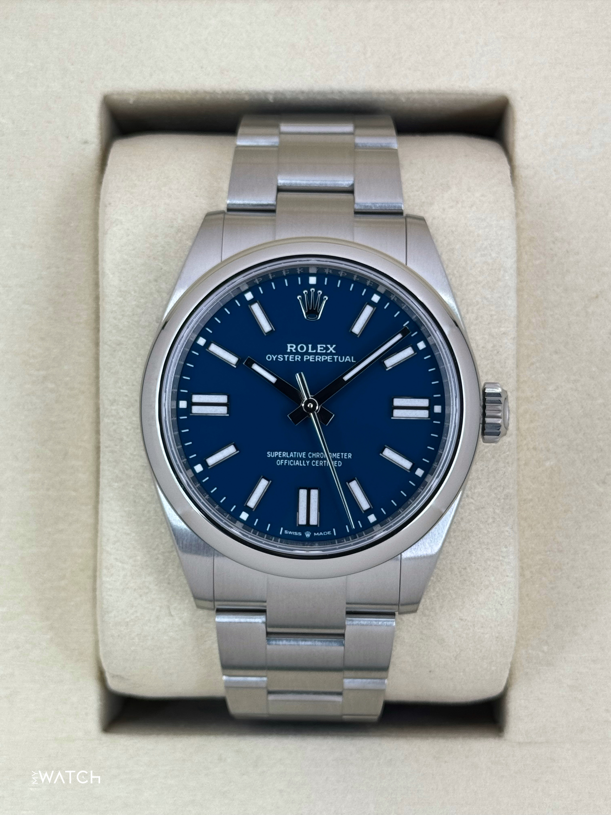 NEW 2025 Rolex Oyster Perpetual 41mm 134300 Med Blue Dial - MyWatchLLC