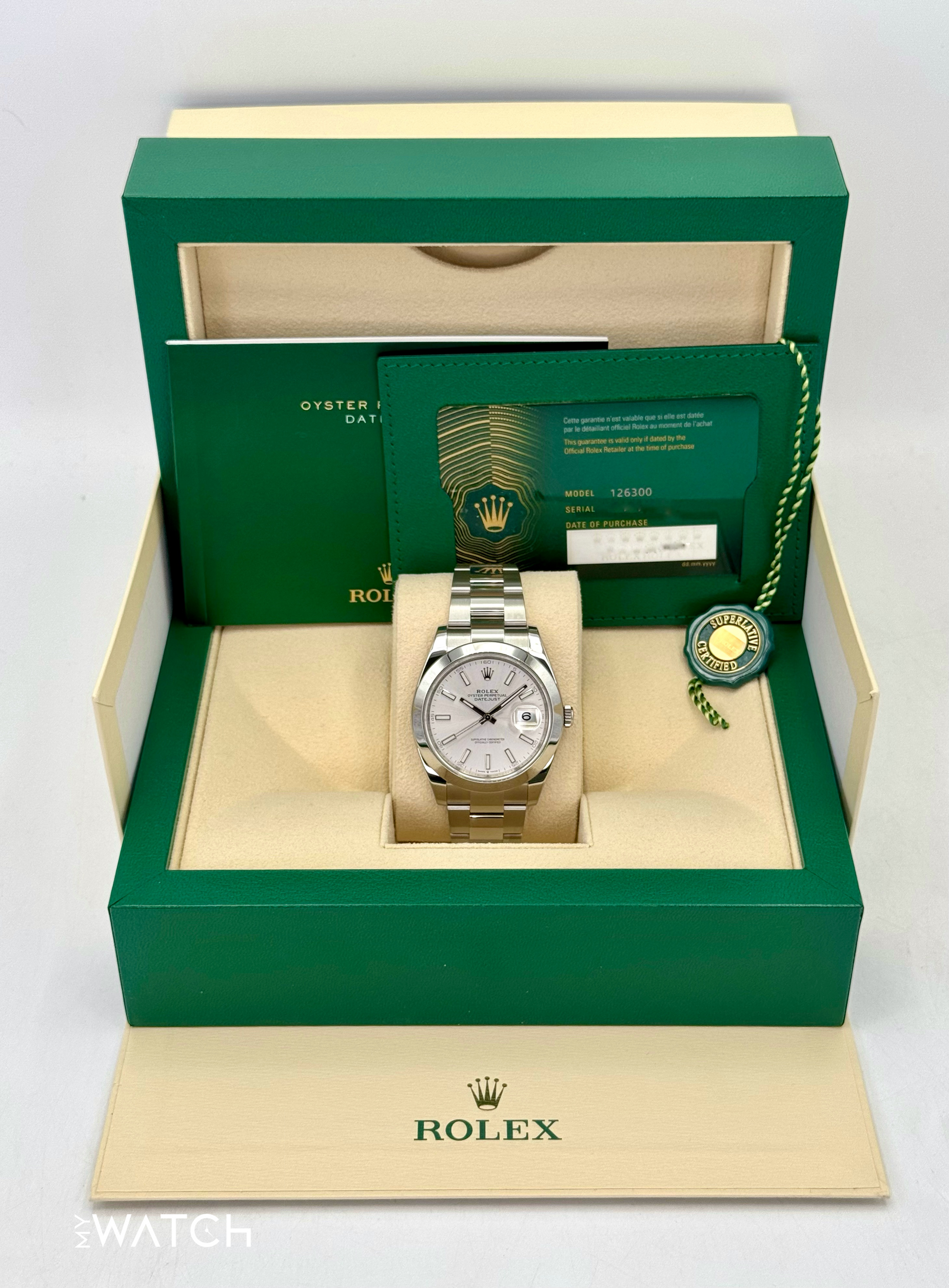 2024 Rolex Datejust 41mm 126300 Stainless Steel Oyster Silver Dial - MyWatchLLC