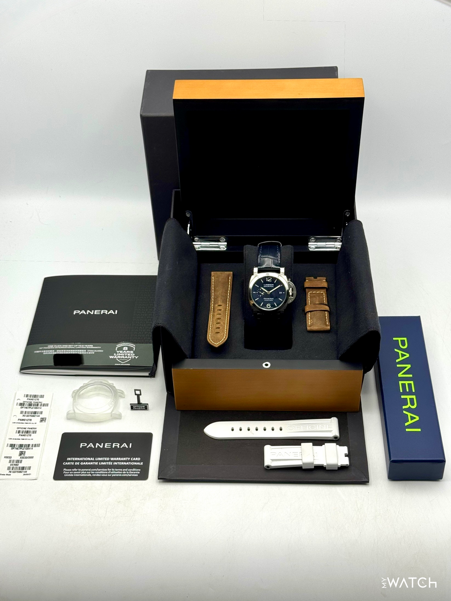 2021 Panerai Luminor Marina Quaranta 40mm PAM01270 Stainless Steel Blue Dial