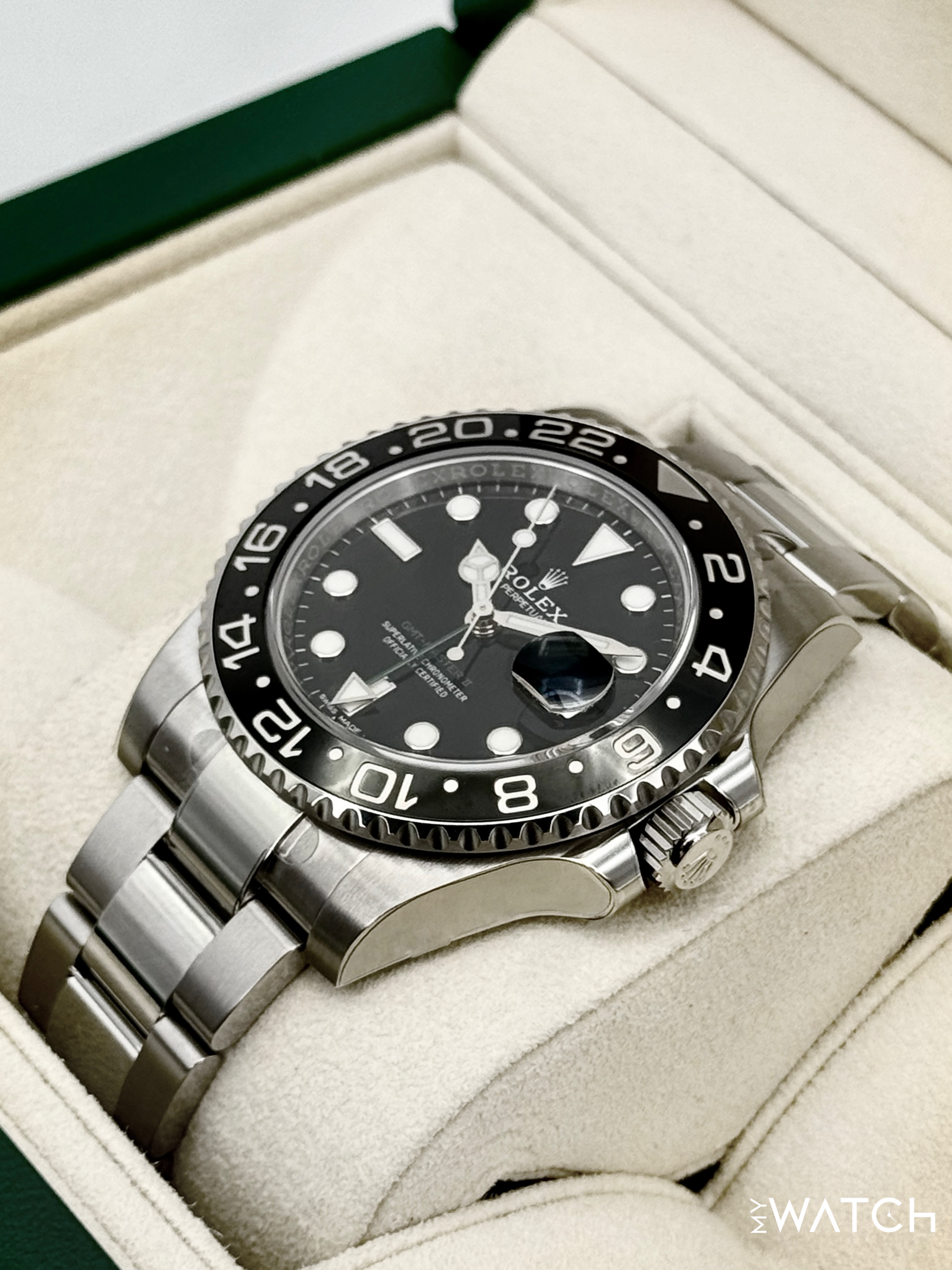NEW OLD STOCK 2018 Rolex GMT-Master II 40mm 116710LN Black Dial (STICKERED) - MyWatchLLC