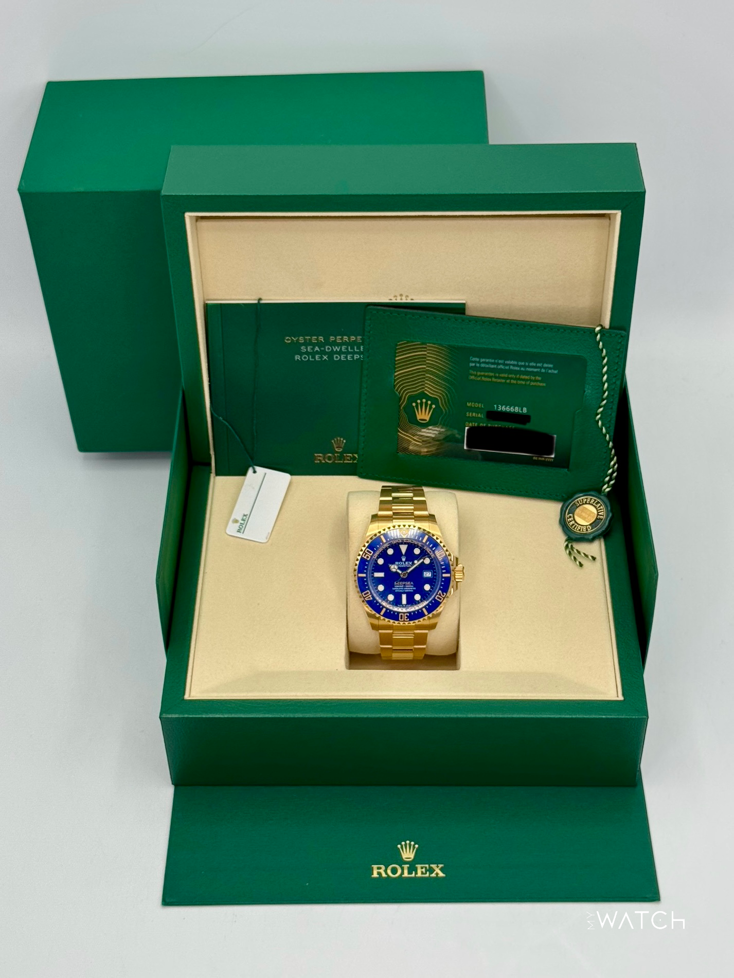 NEW 2025 Rolex Deepsea 44mm 136668LB Yellow Gold Blue Dial - MyWatchLLC