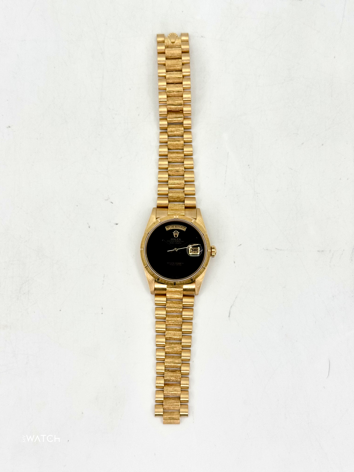 1998 Rolex Day-Date 36mm 18248 Presidential Black Onyx Dial (FRESH ROLEX SERVICE) - MyWatchLLC
